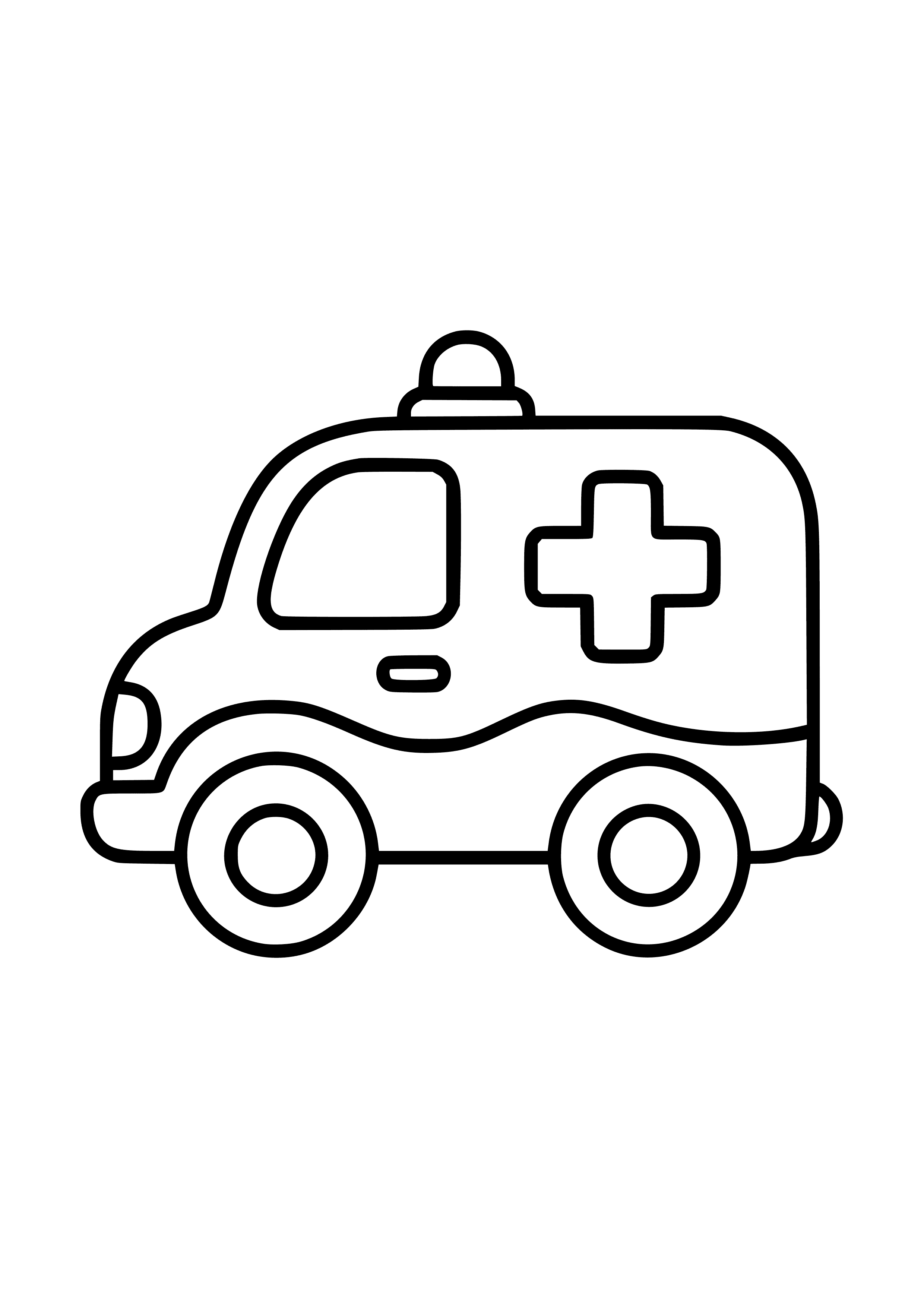 Mini Ambulance with a Cute Design Coloring Page