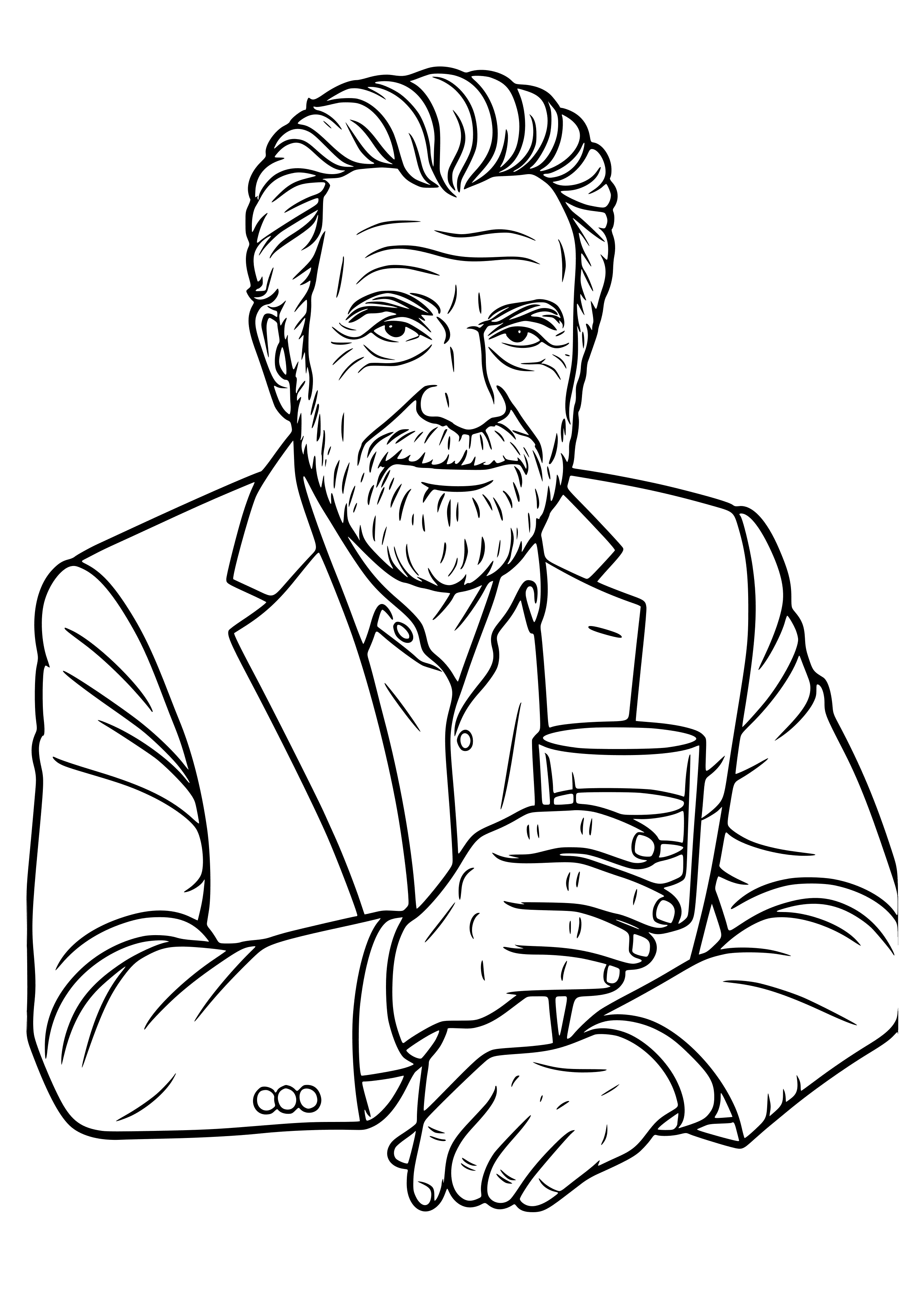 Most Interesting Man in the World Coloring Page