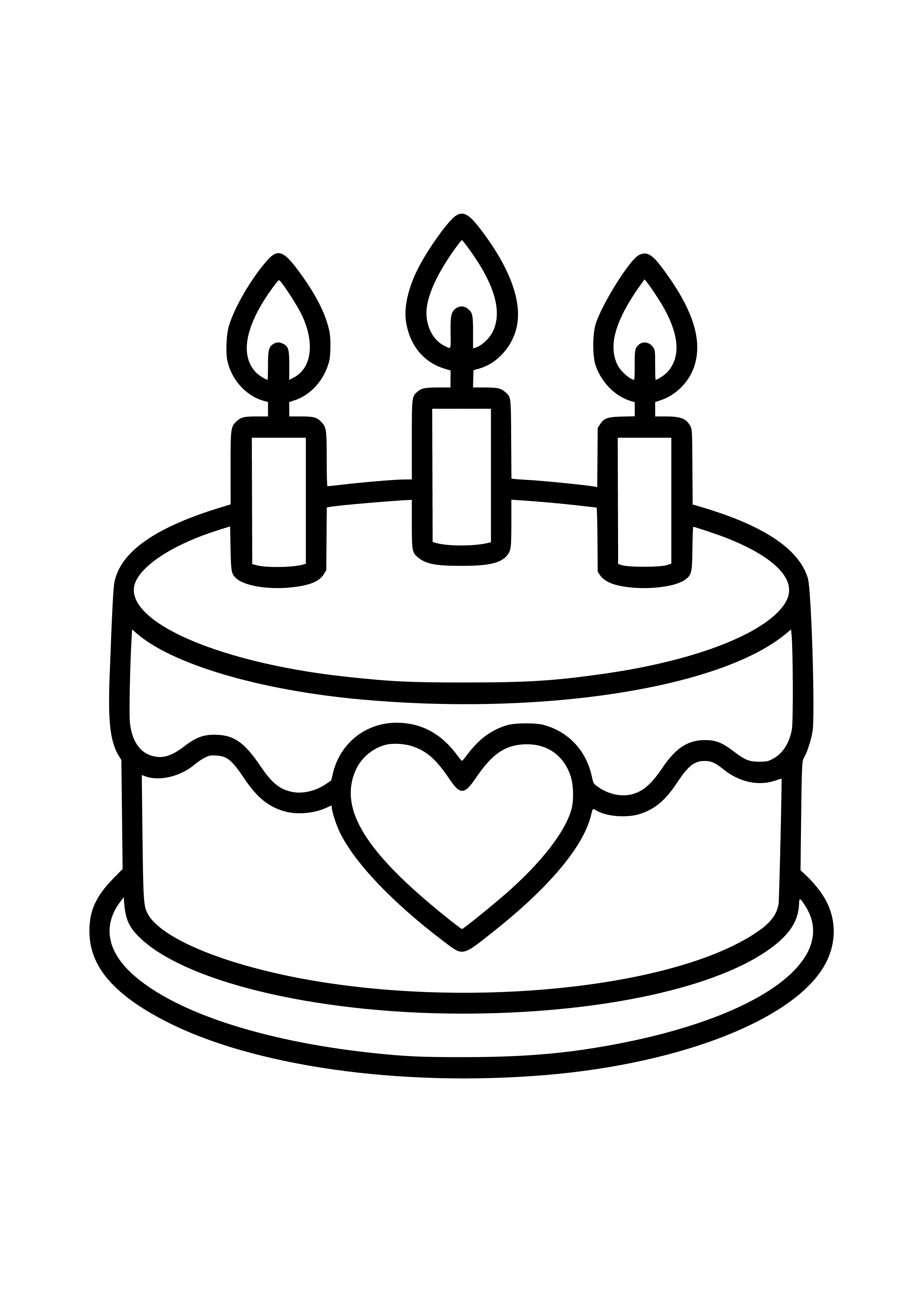 Mother's Day Cake with Candles Coloring Page