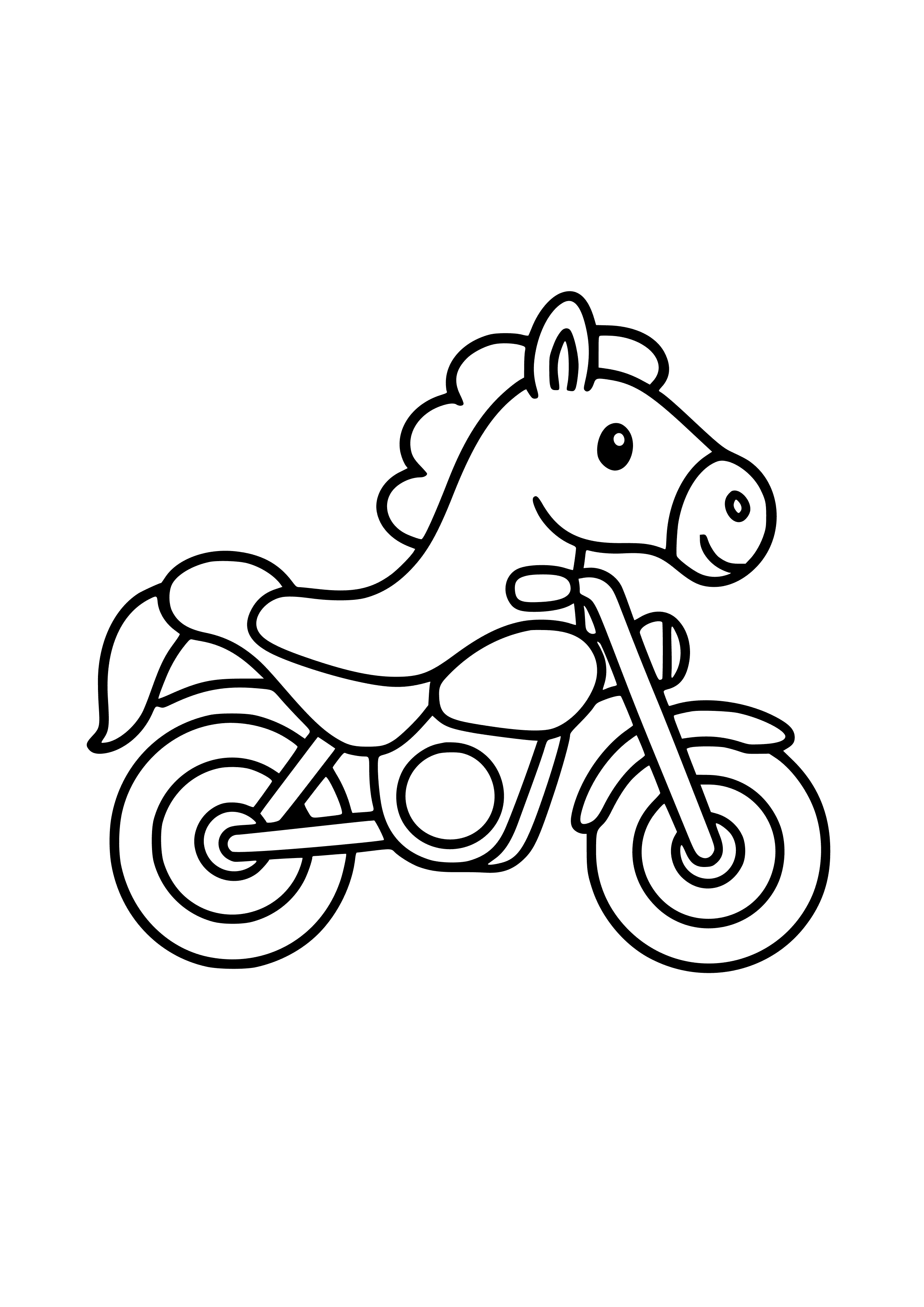 Motorbike Shaped Like an Animal Coloring Page