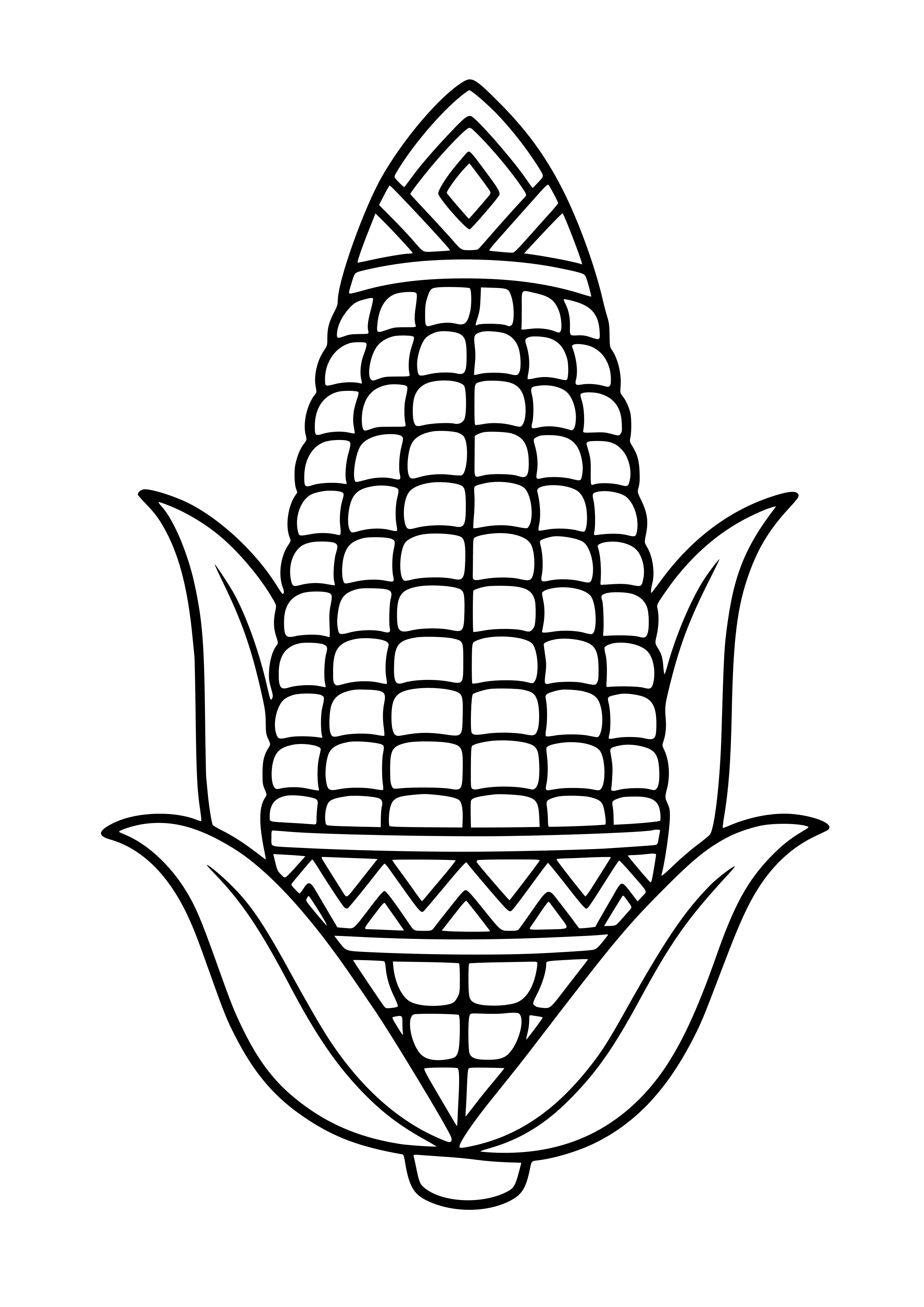 Native American Corn Design Coloring Page