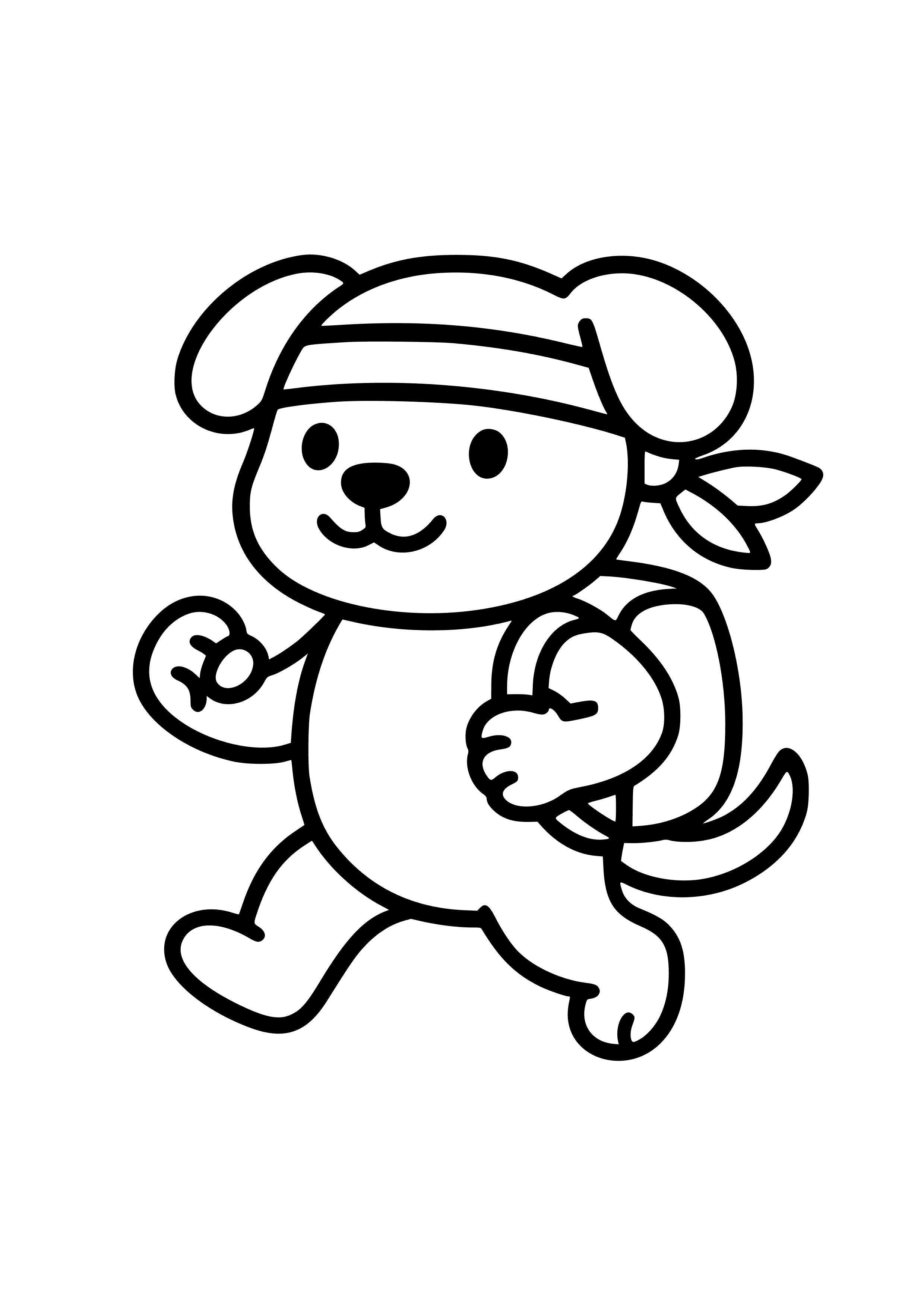 Ninja Dog with a Backpack Coloring Page