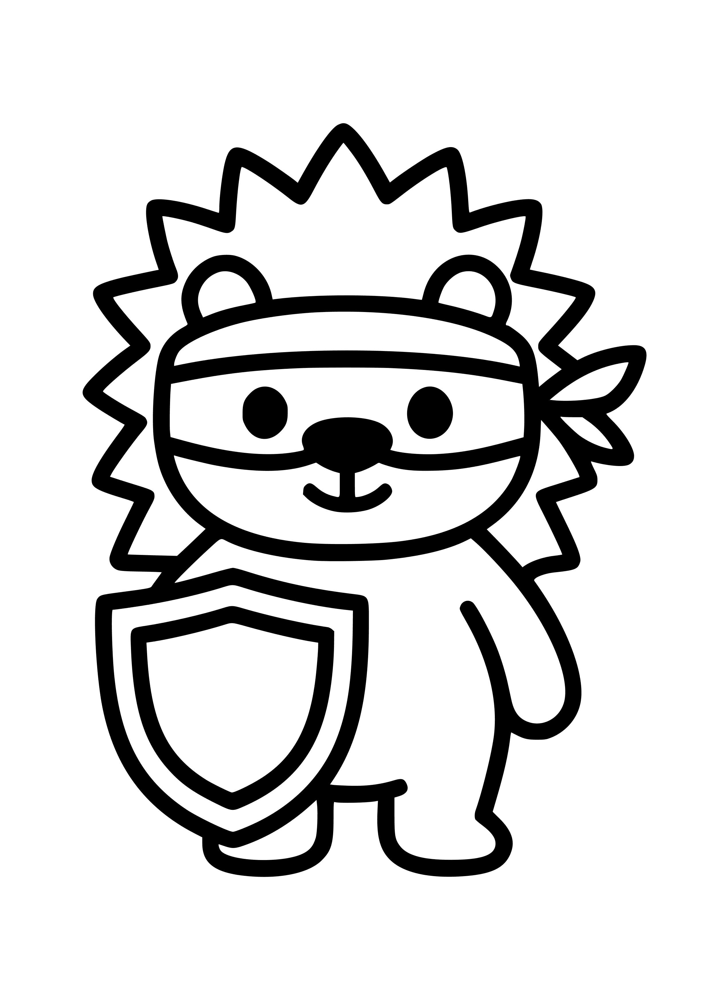 Ninja Hedgehog with a Shield Coloring Page