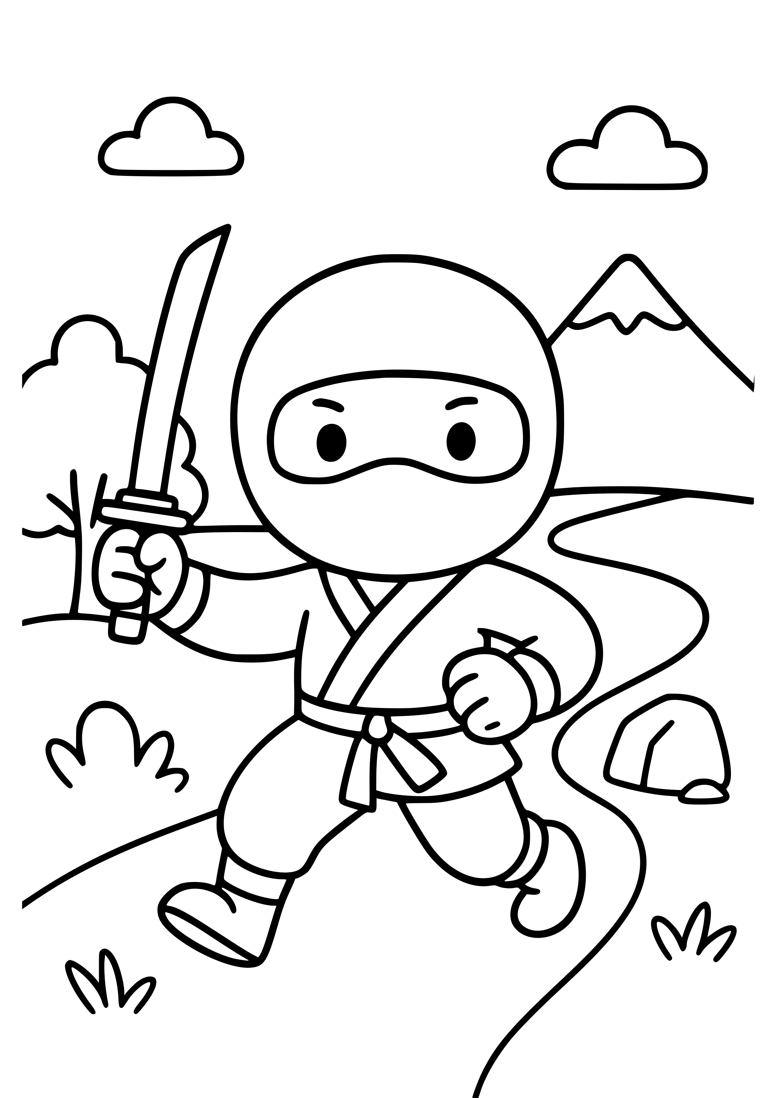 Ninja on a Quest Coloring Page