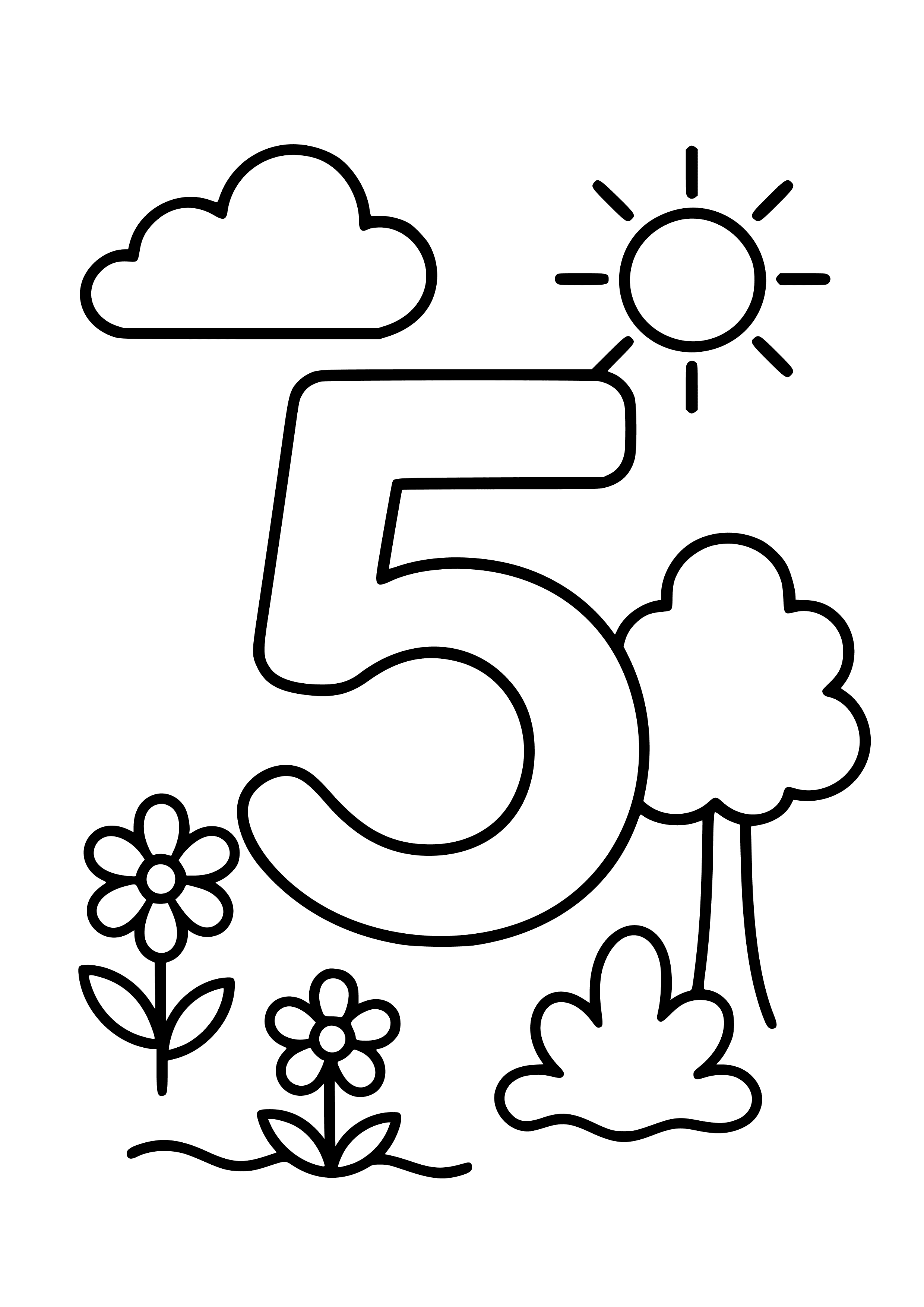 Numbers in Nature Coloring Page