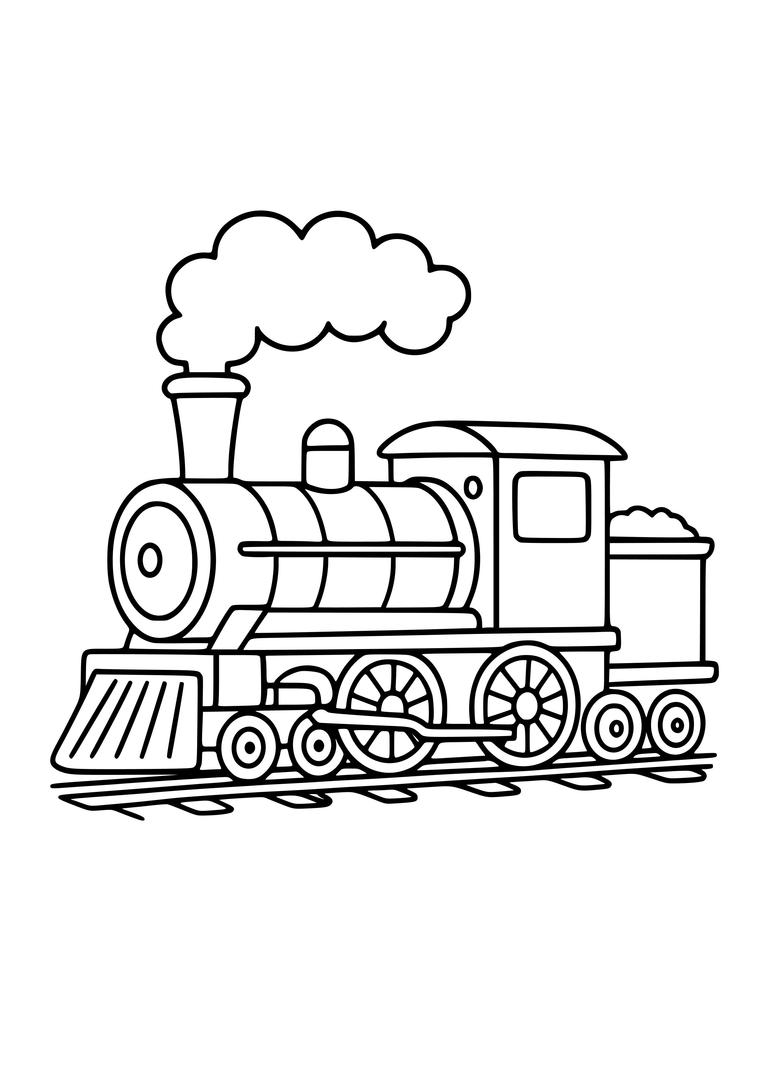 Old-fashioned Steam Train Coloring Page
