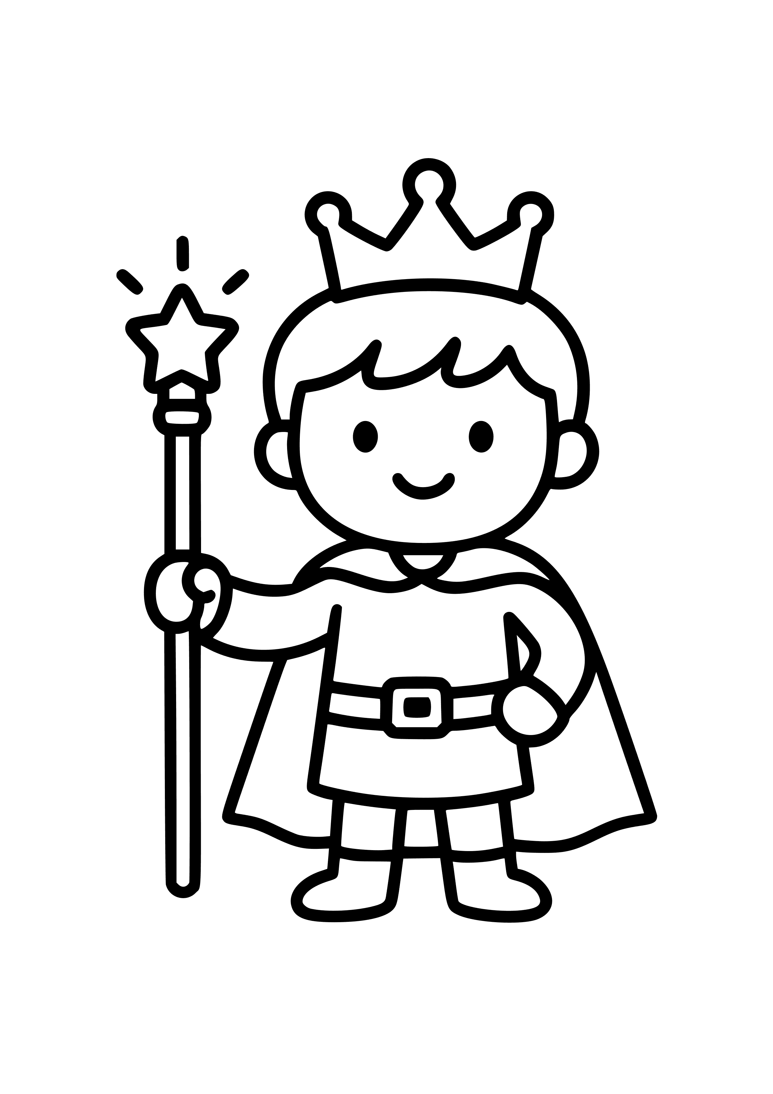 Prince with a Magical Staff Coloring Page