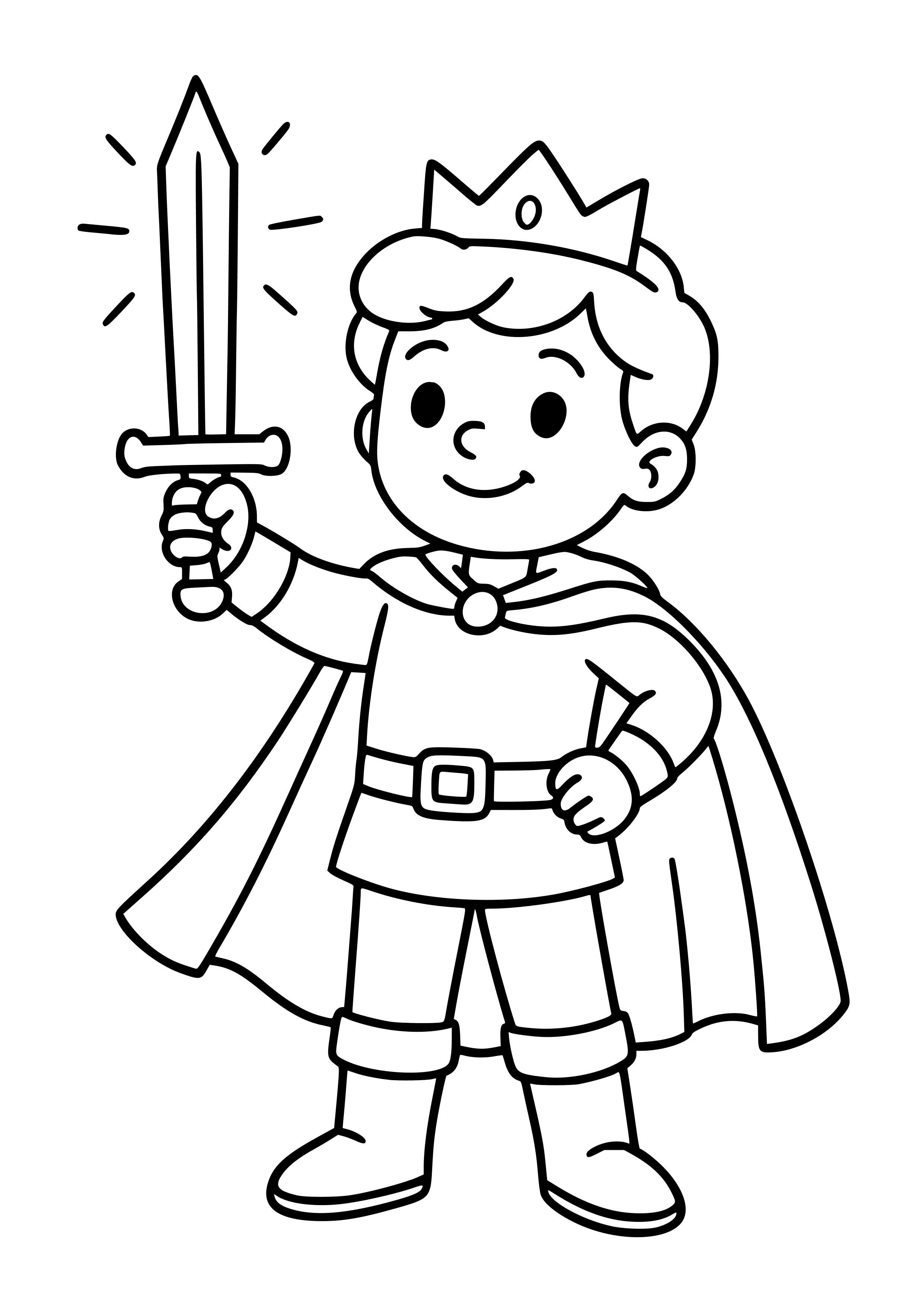 Prince with a Shining Sword Coloring Page