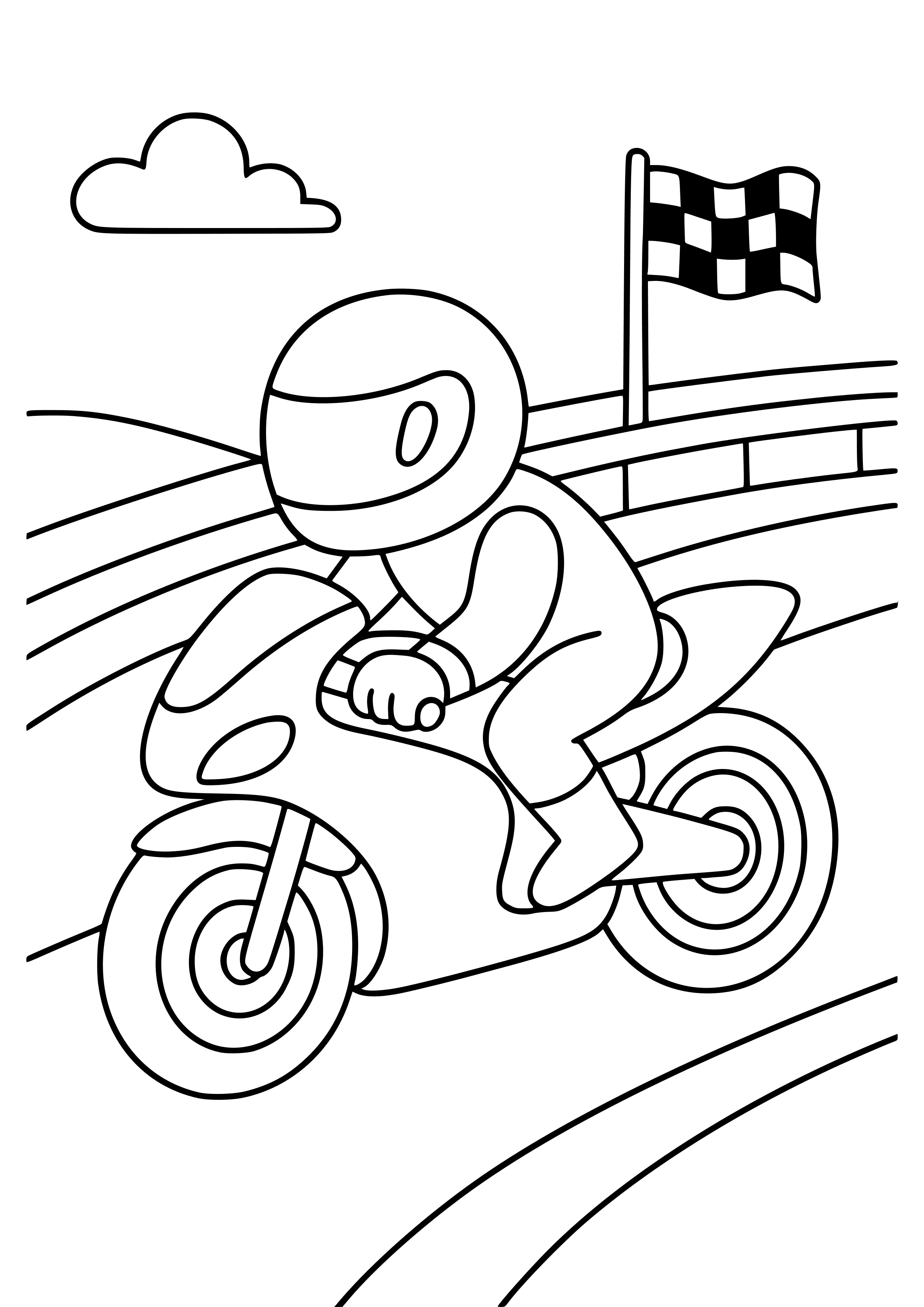 Racing Motorbike on a Track Coloring Page
