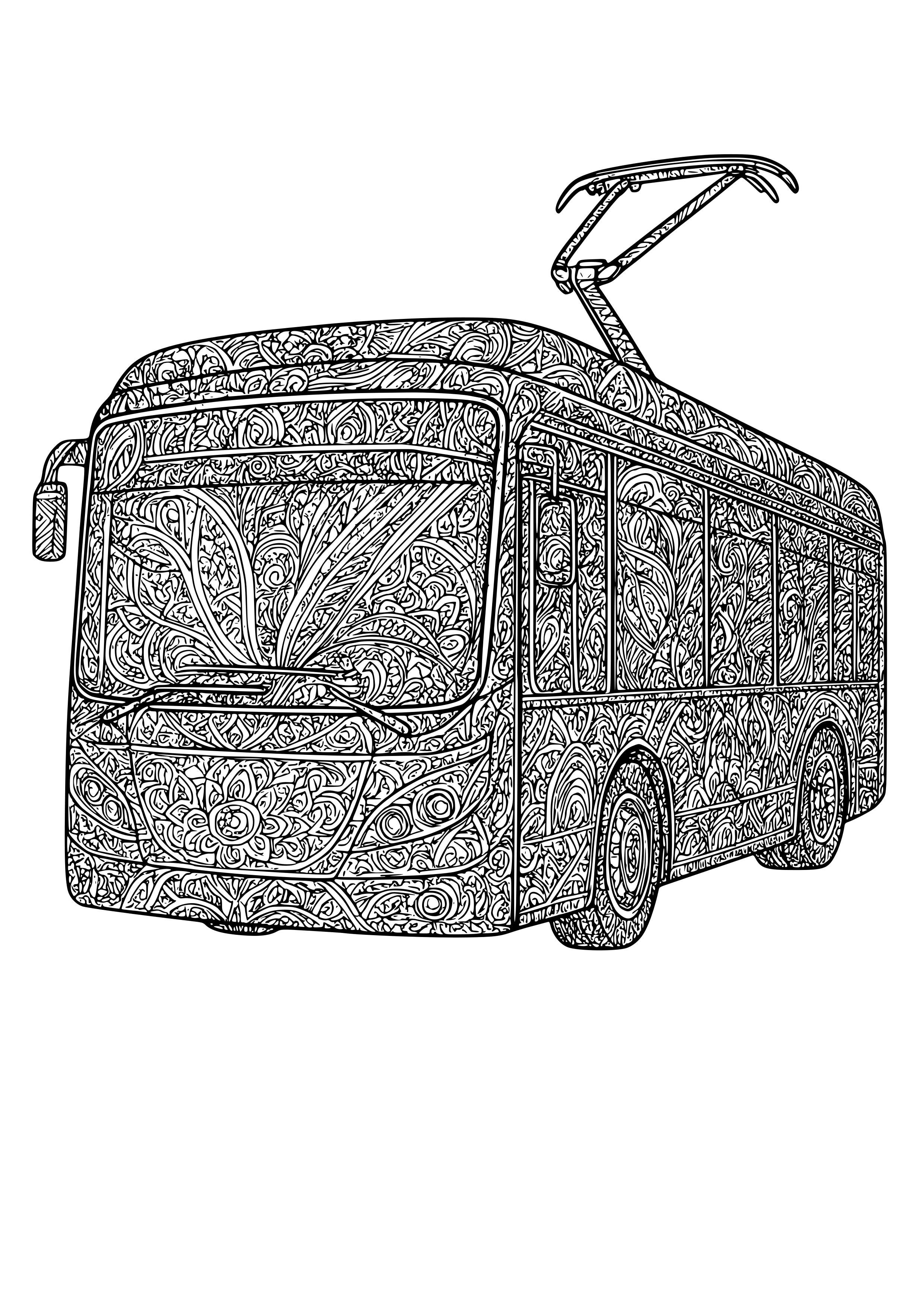 Realistic Electric Bus Coloring Page