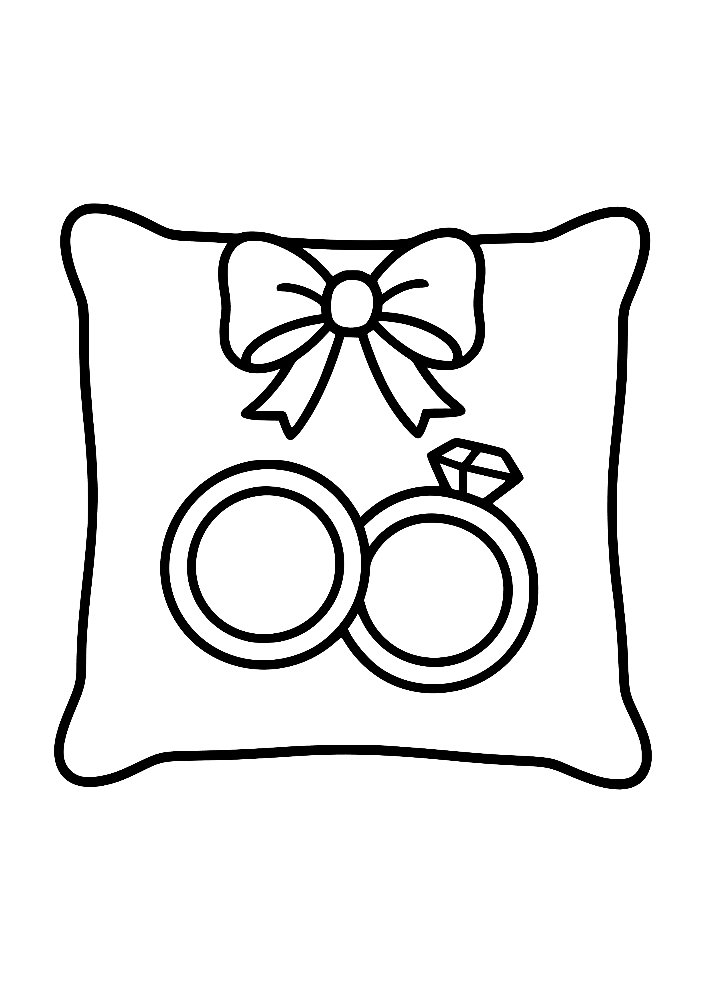 Rings Displayed on a Decorative Pillow Coloring Page