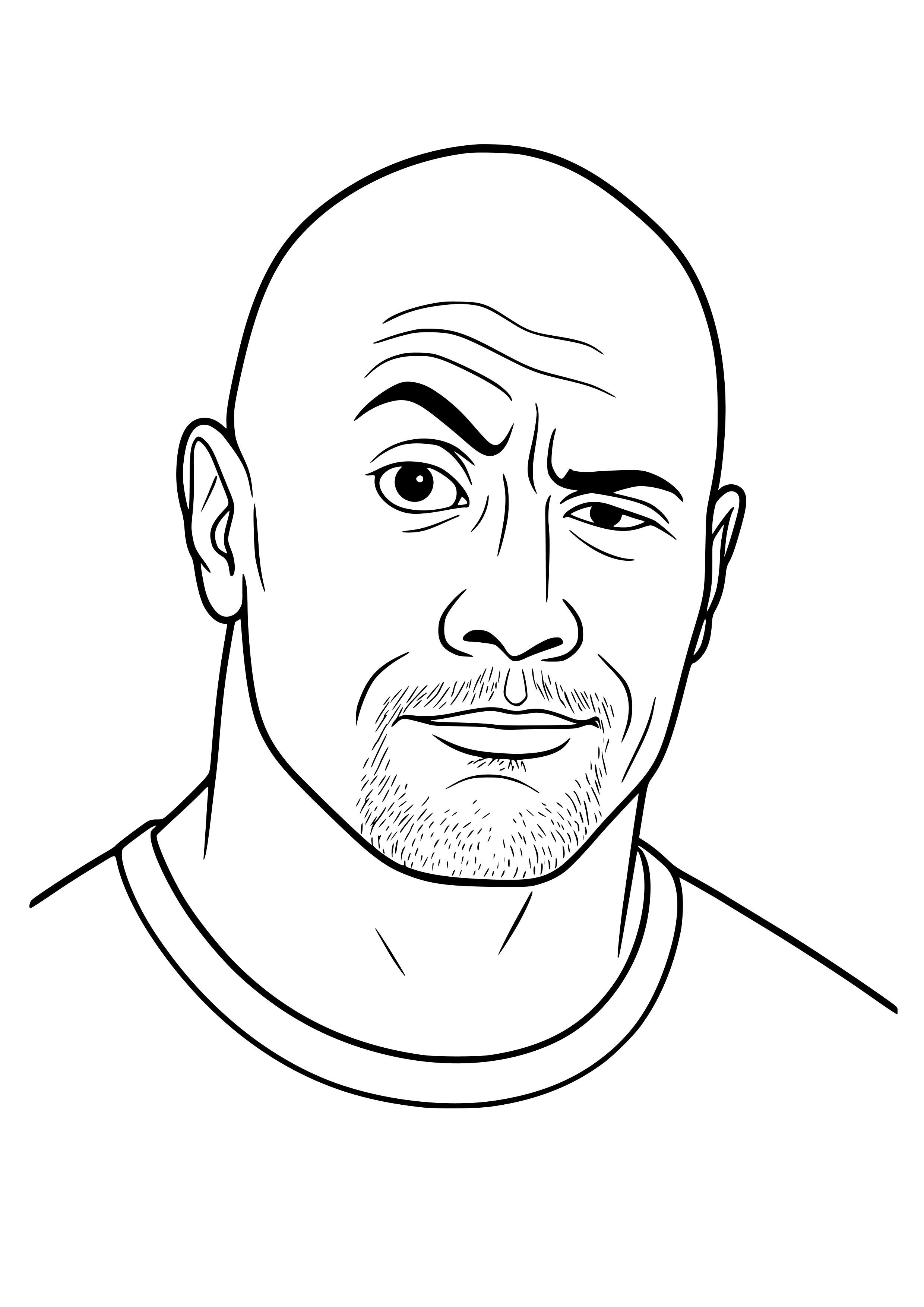 Rock Raising an Eyebrow Coloring Page