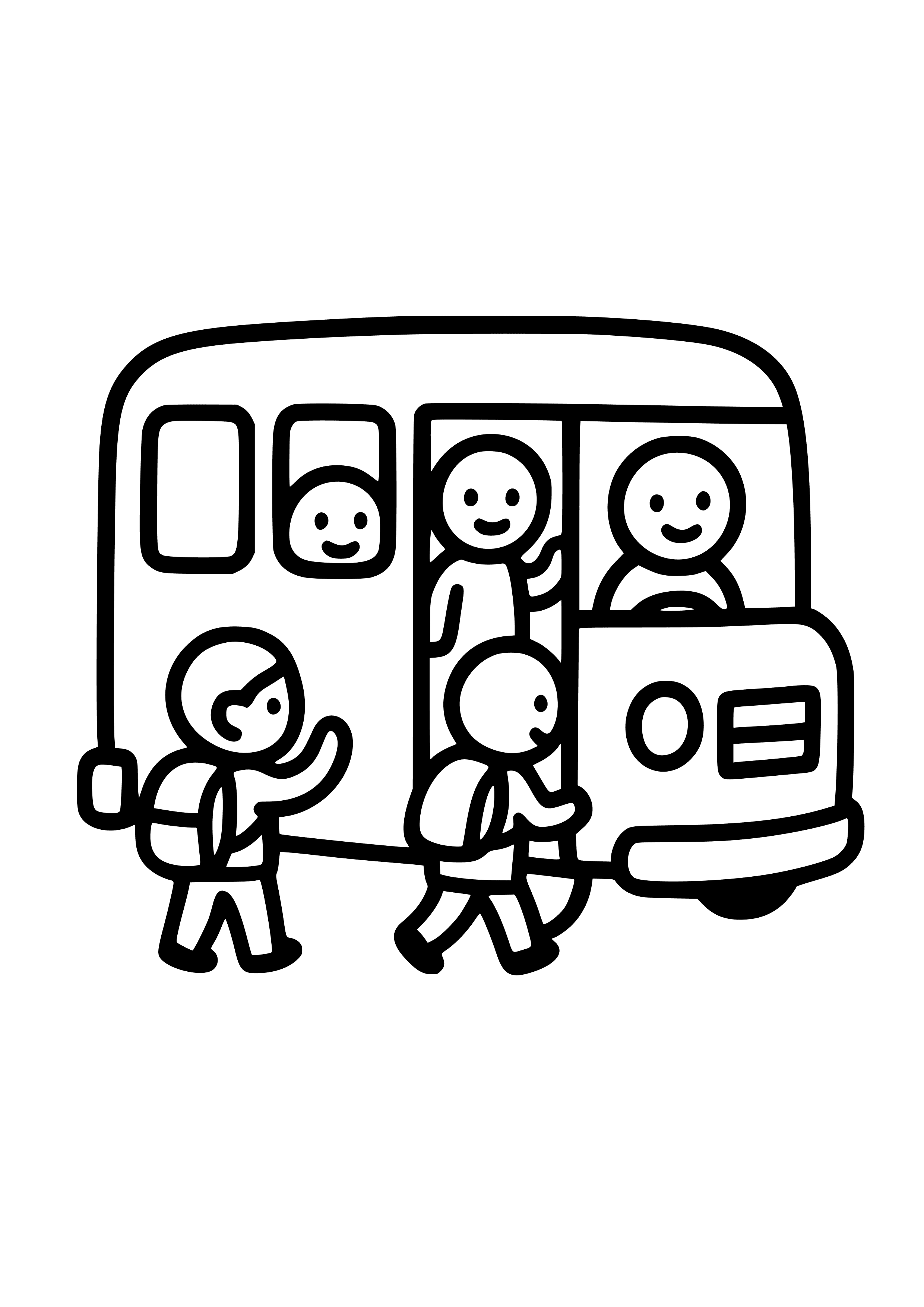 School Bus Picking Up Students Coloring Page