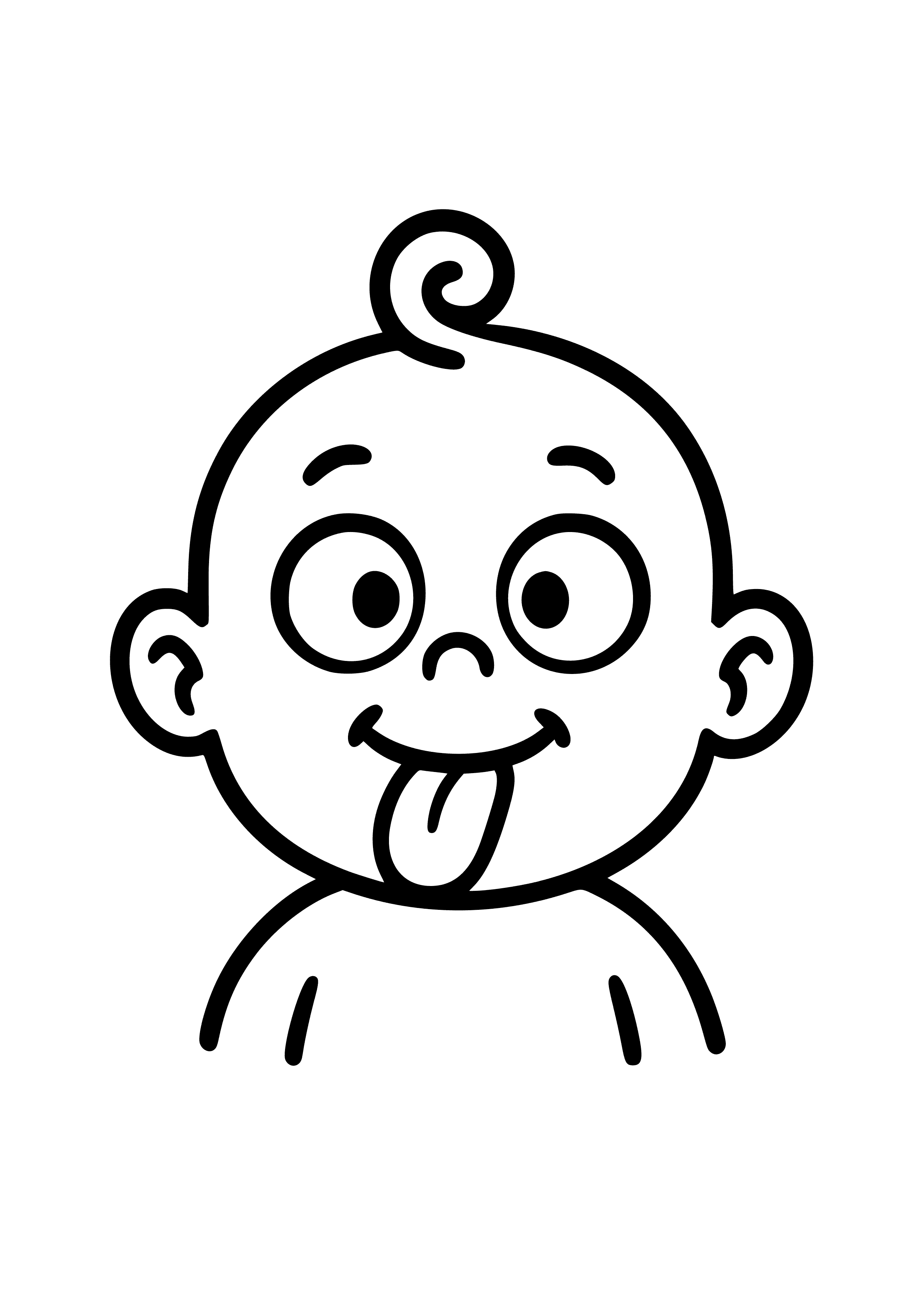 Silly Baby Making a Funny Face Coloring Page