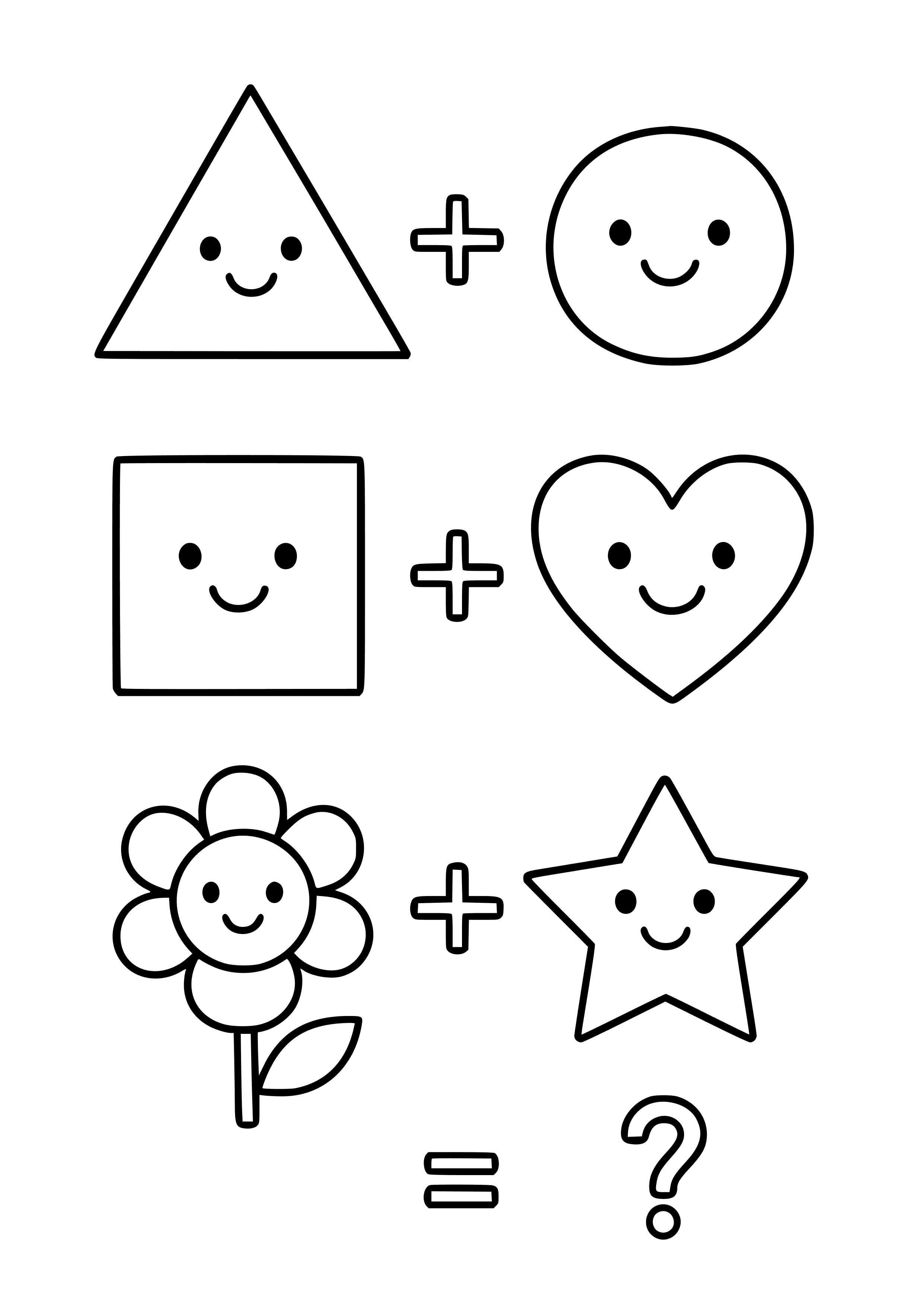 Simple Addition Puzzles Coloring Page