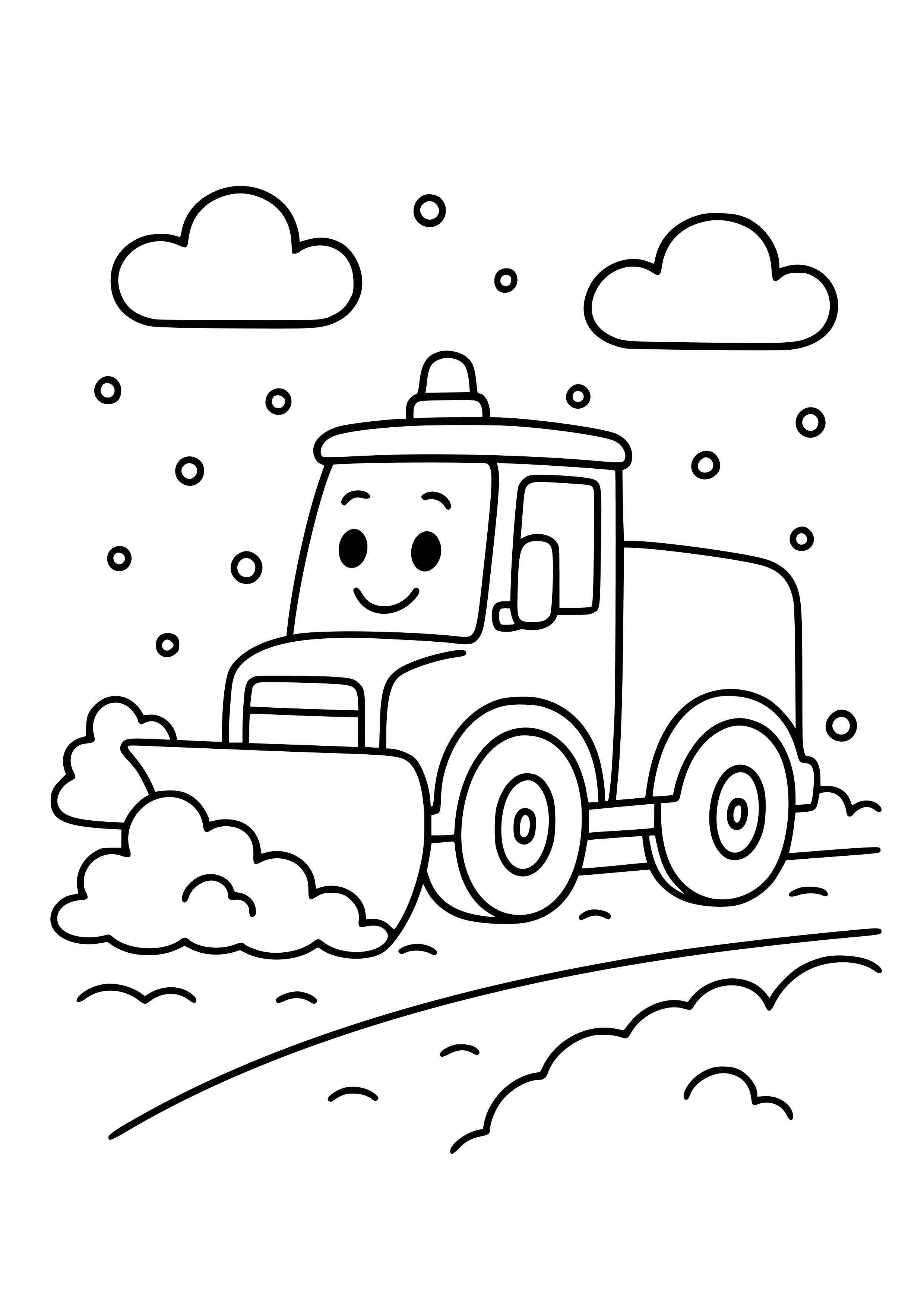 Snowplow Clearing the Streets Coloring Page