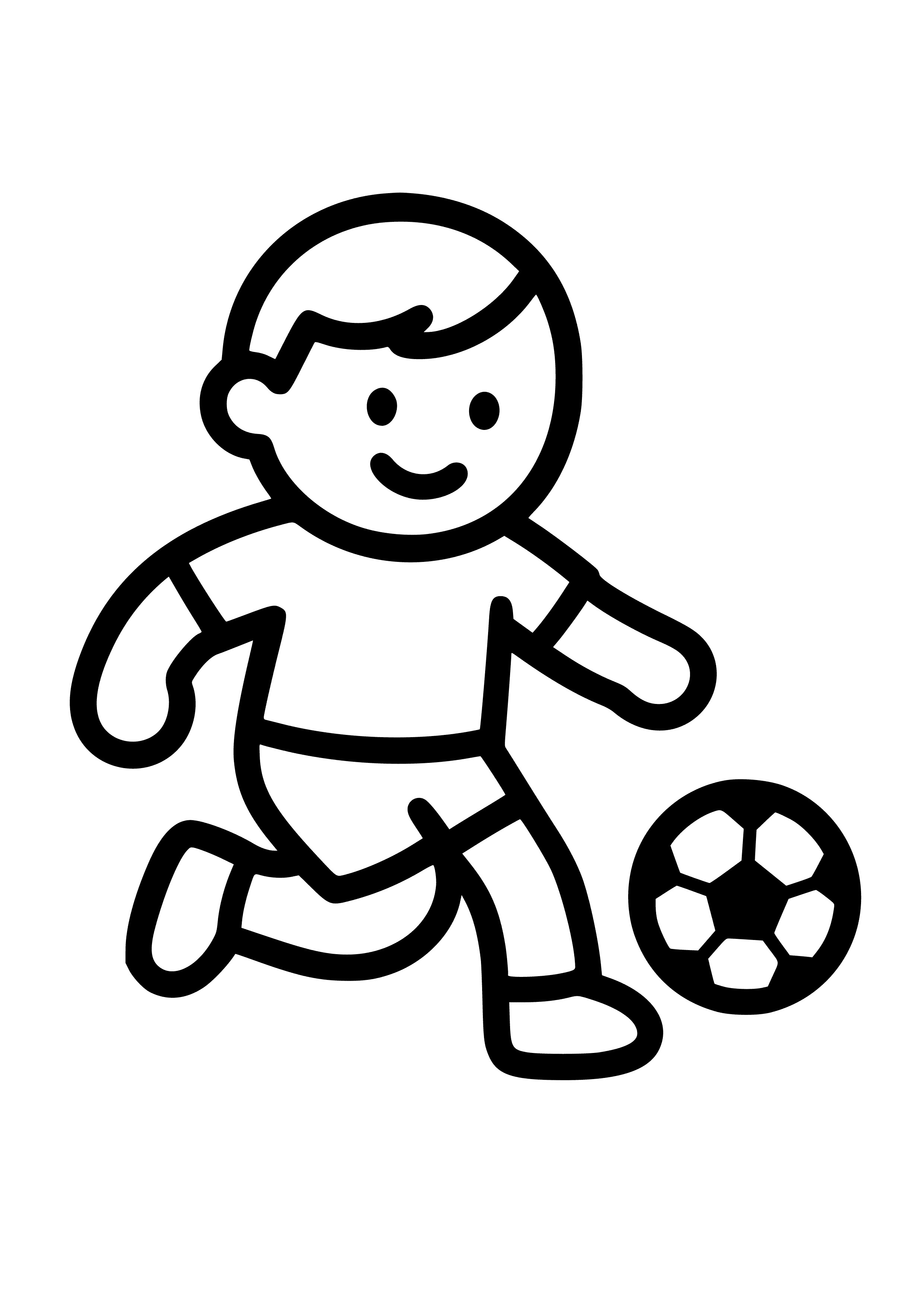 Soccer Player Kicking a Ball Coloring Page