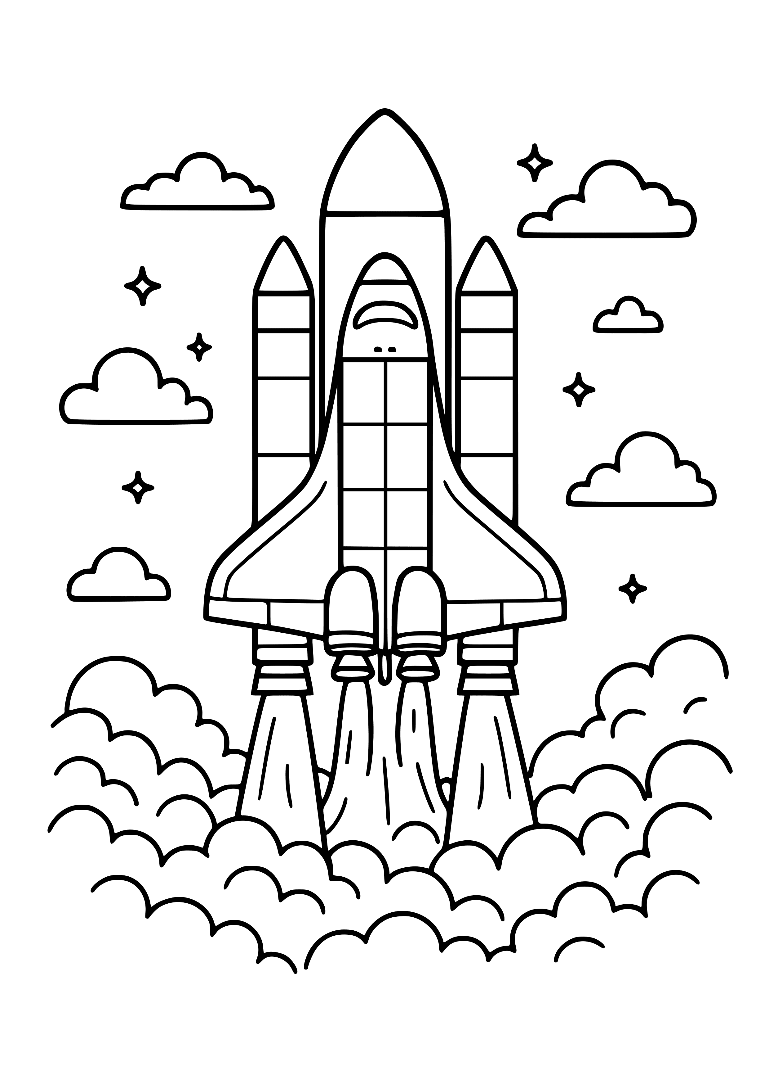 Space Shuttle Launching Coloring Page