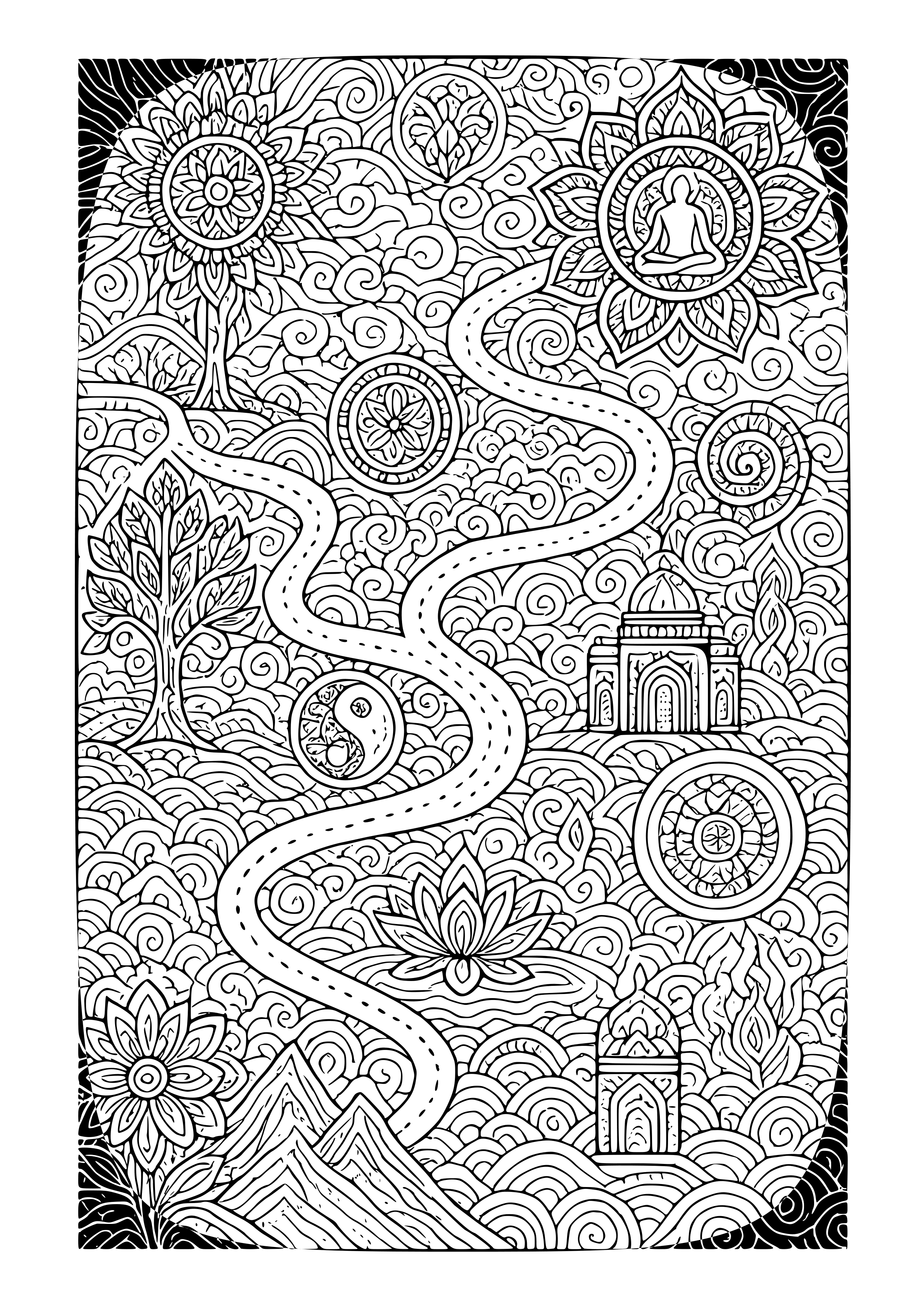 Spiritual Journey Map Coloring Page
