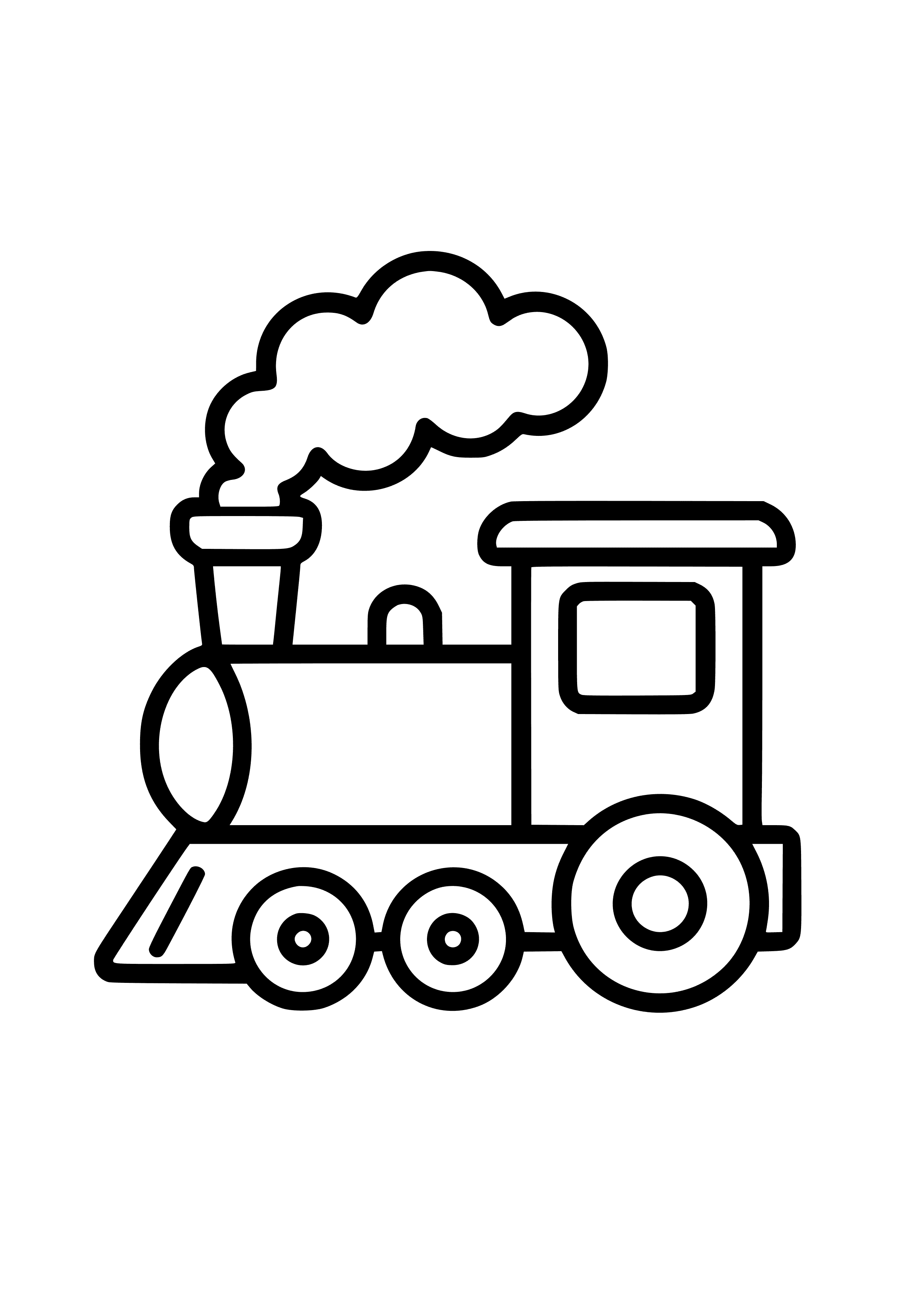 Steam Engine Chugging Along Coloring Page