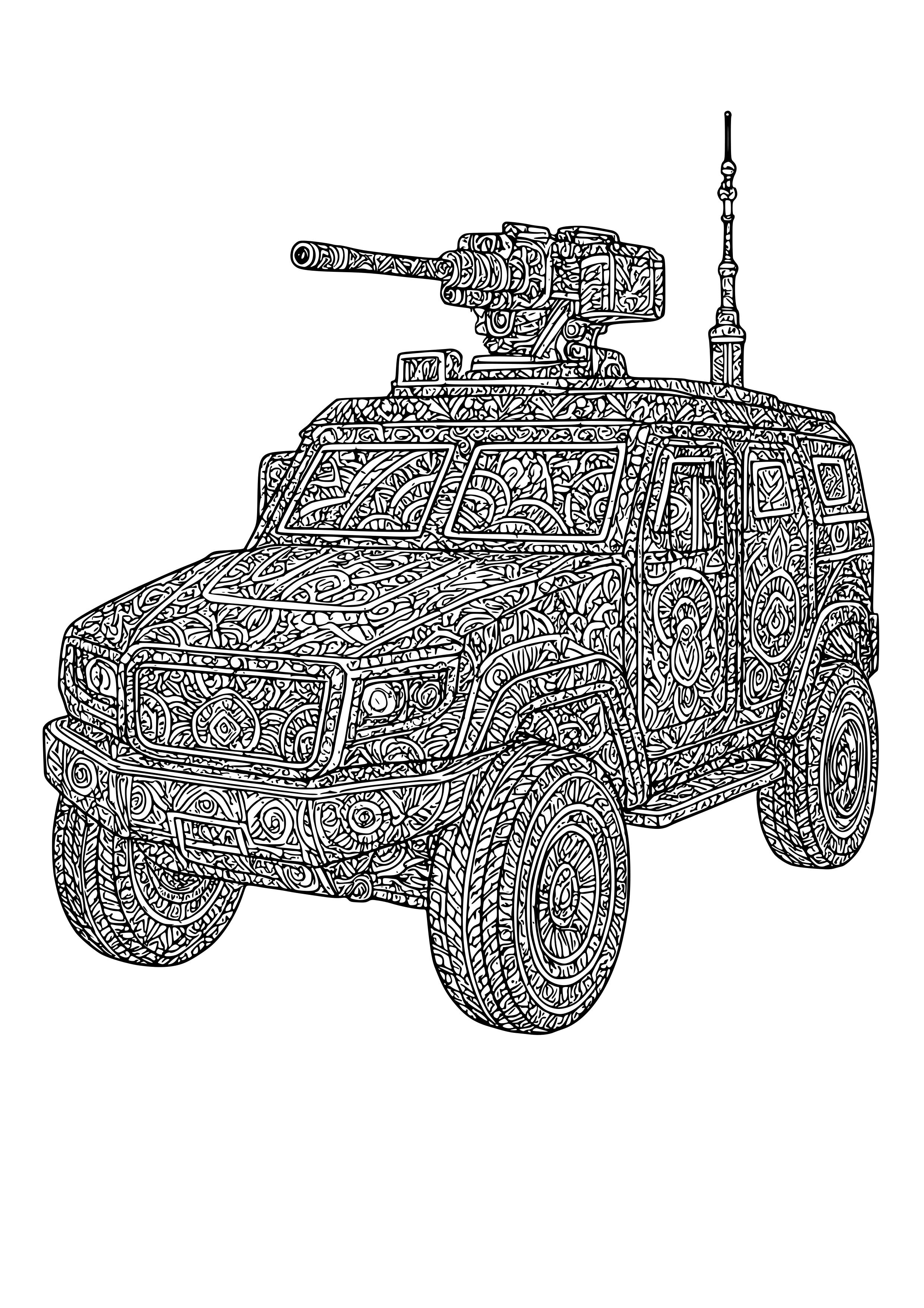 Stunning Military Vehicle Coloring Page