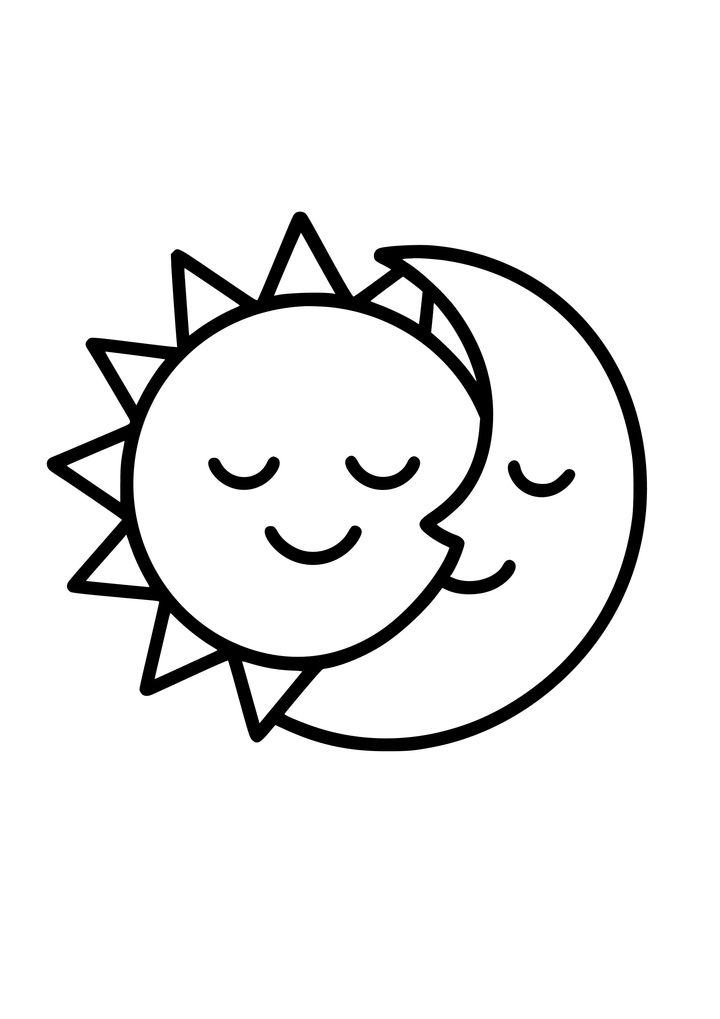 Sun and Moon in Harmony Coloring Page