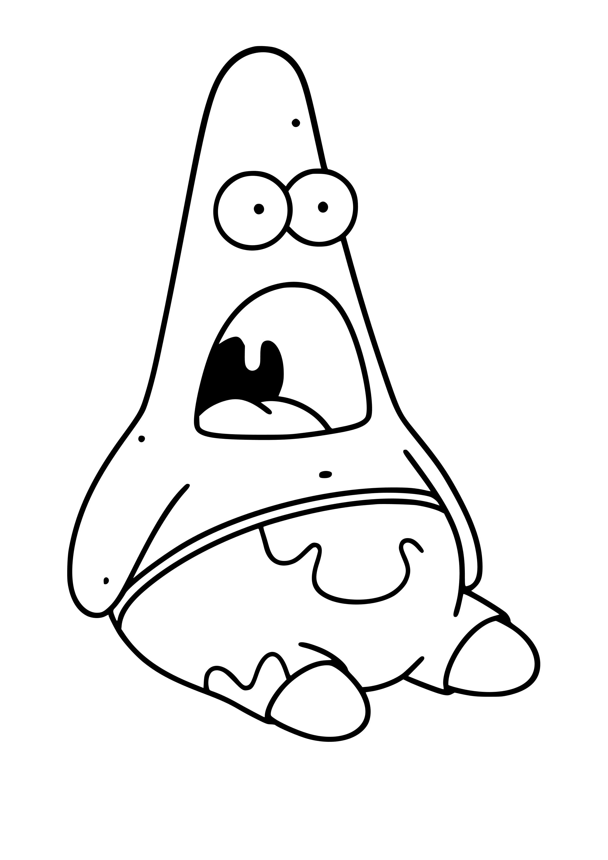 Surprised Patrick Meme with a Shocked Face Coloring Page