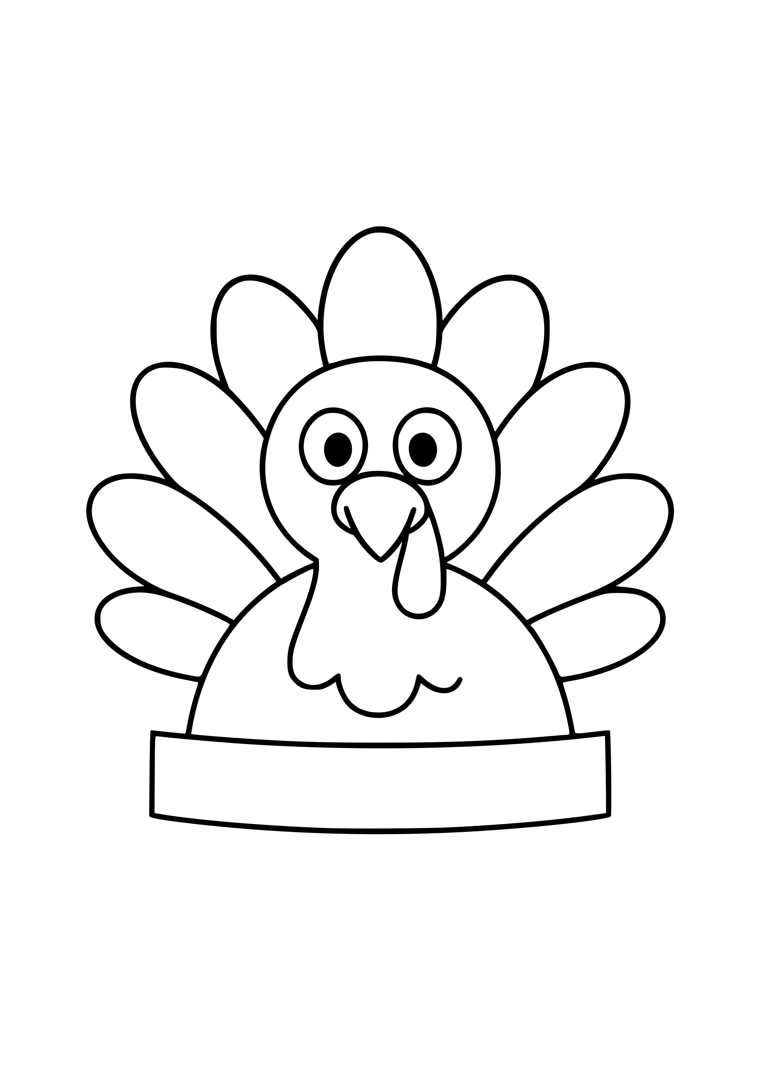 Thanksgiving Turkey Hat Craft Coloring Page