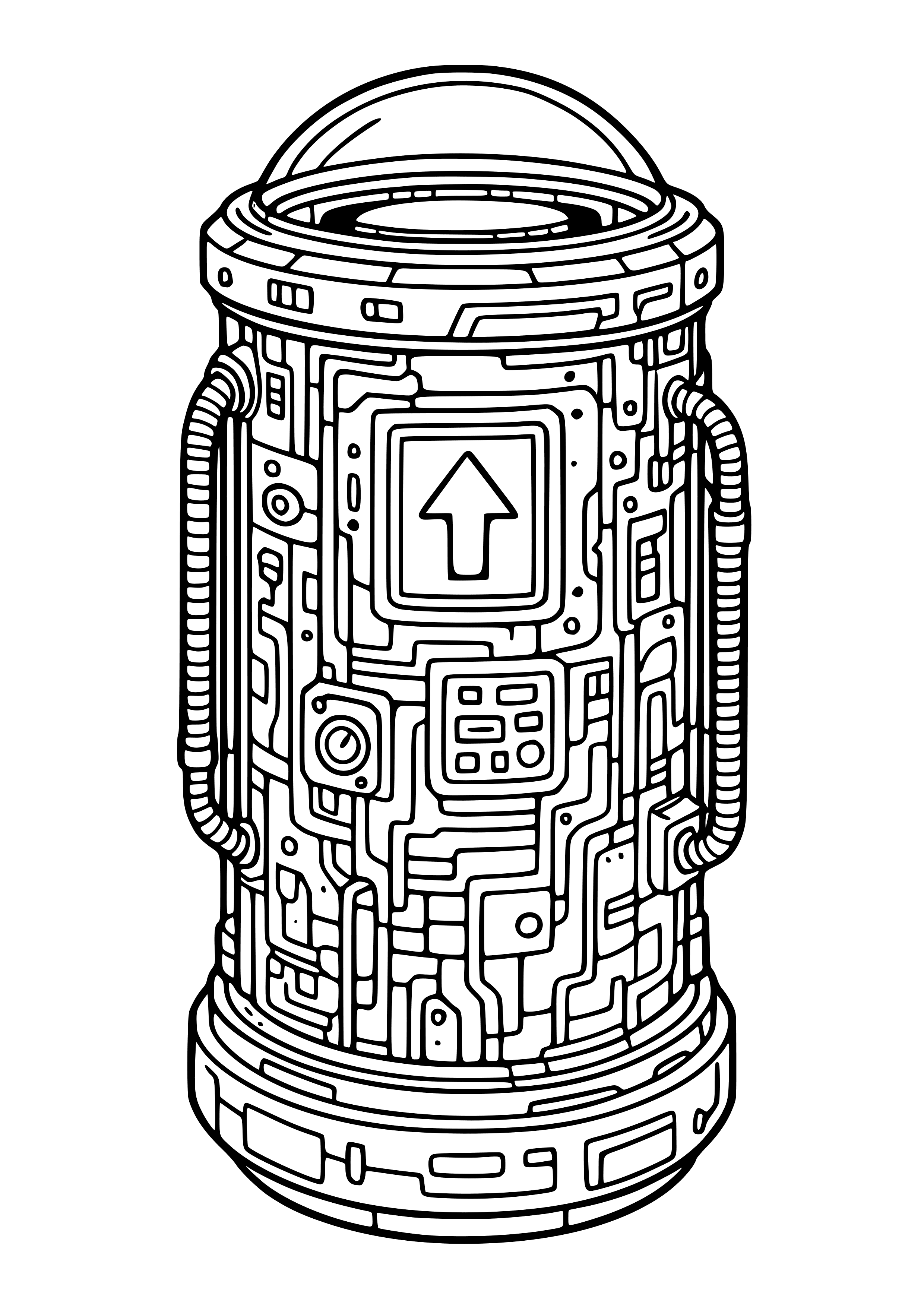 Time Capsule From a Future Space Mission Coloring Page