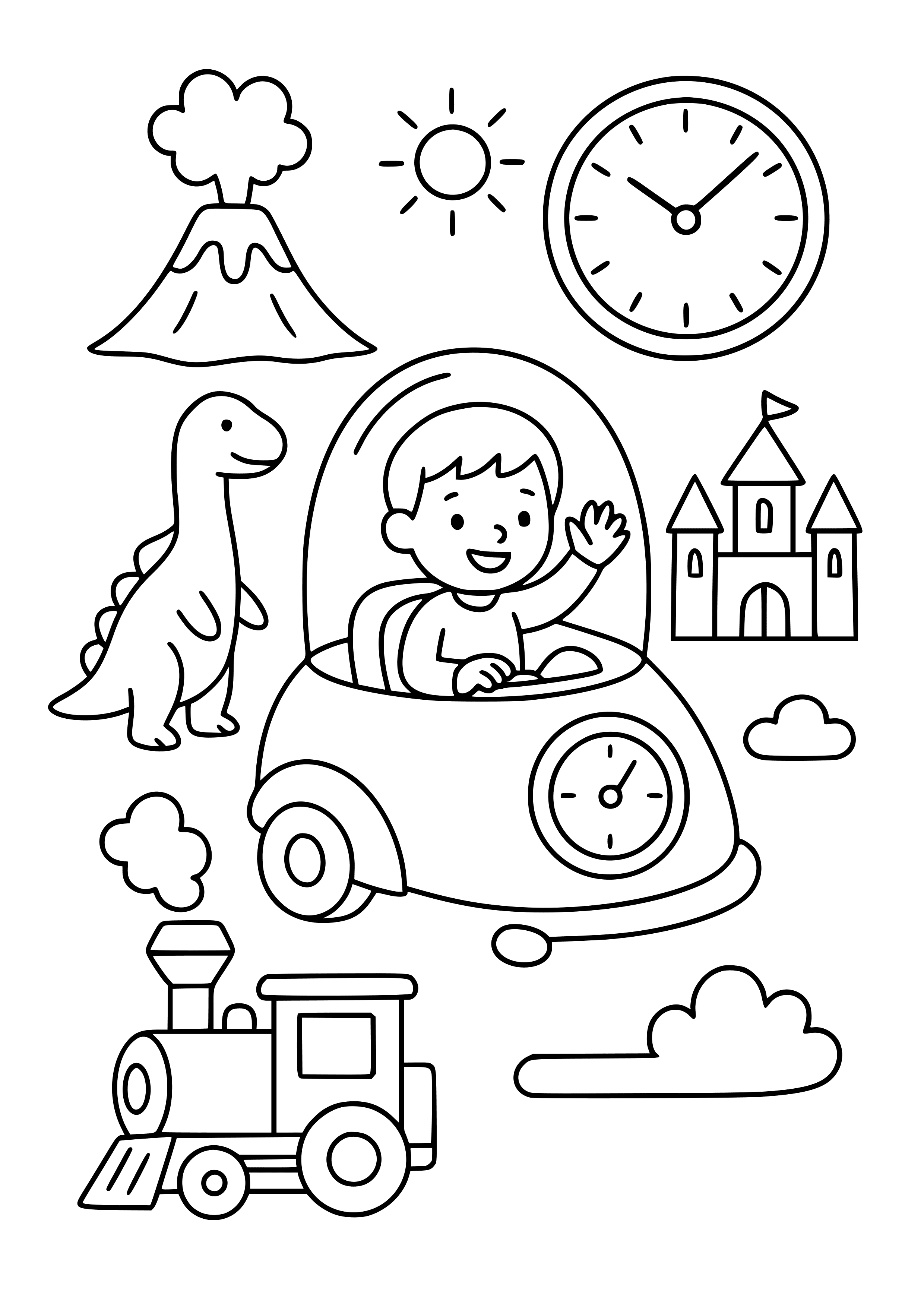 Time Travel Adventures Coloring Page