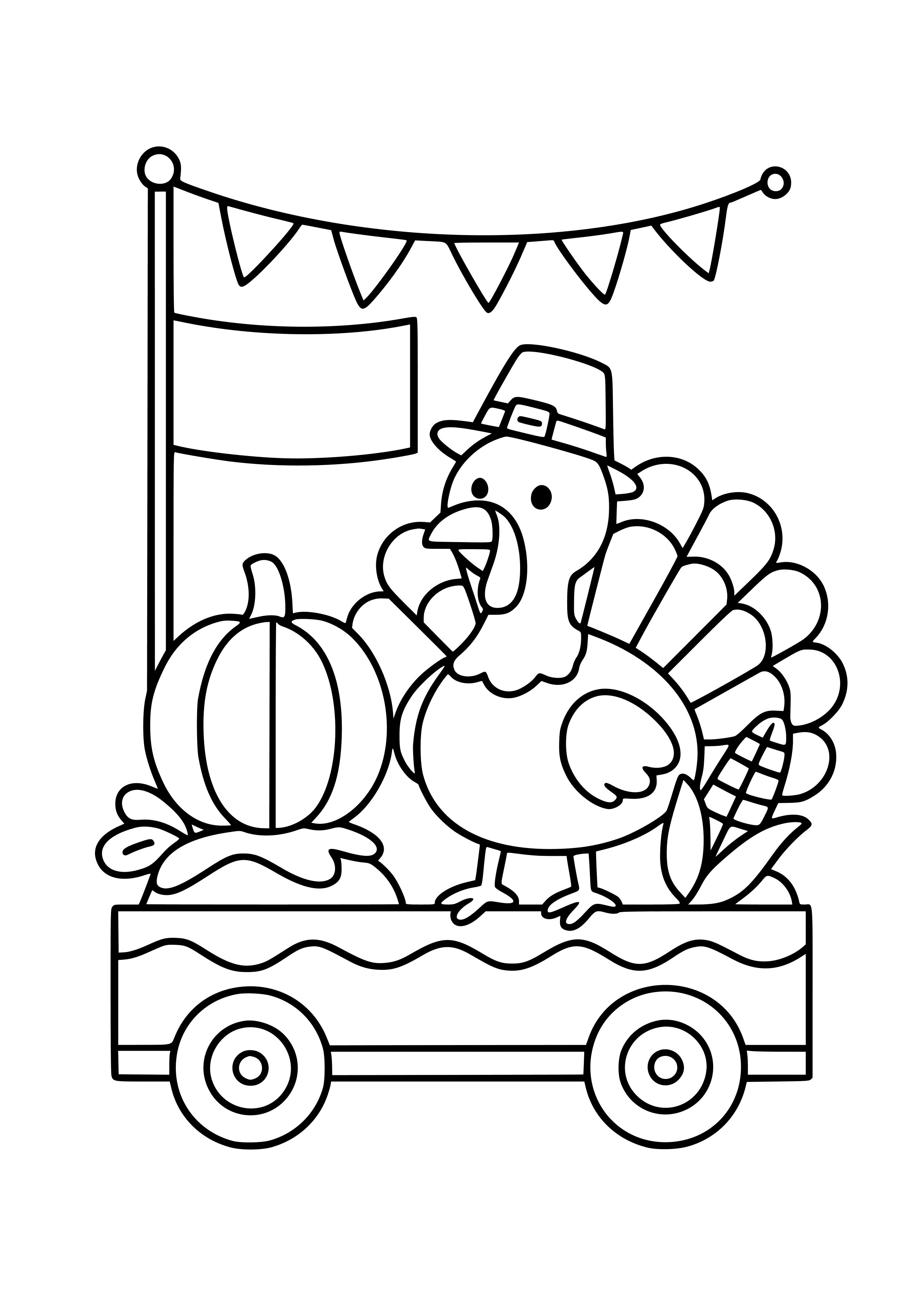 Turkey Parade Float Design Coloring Page