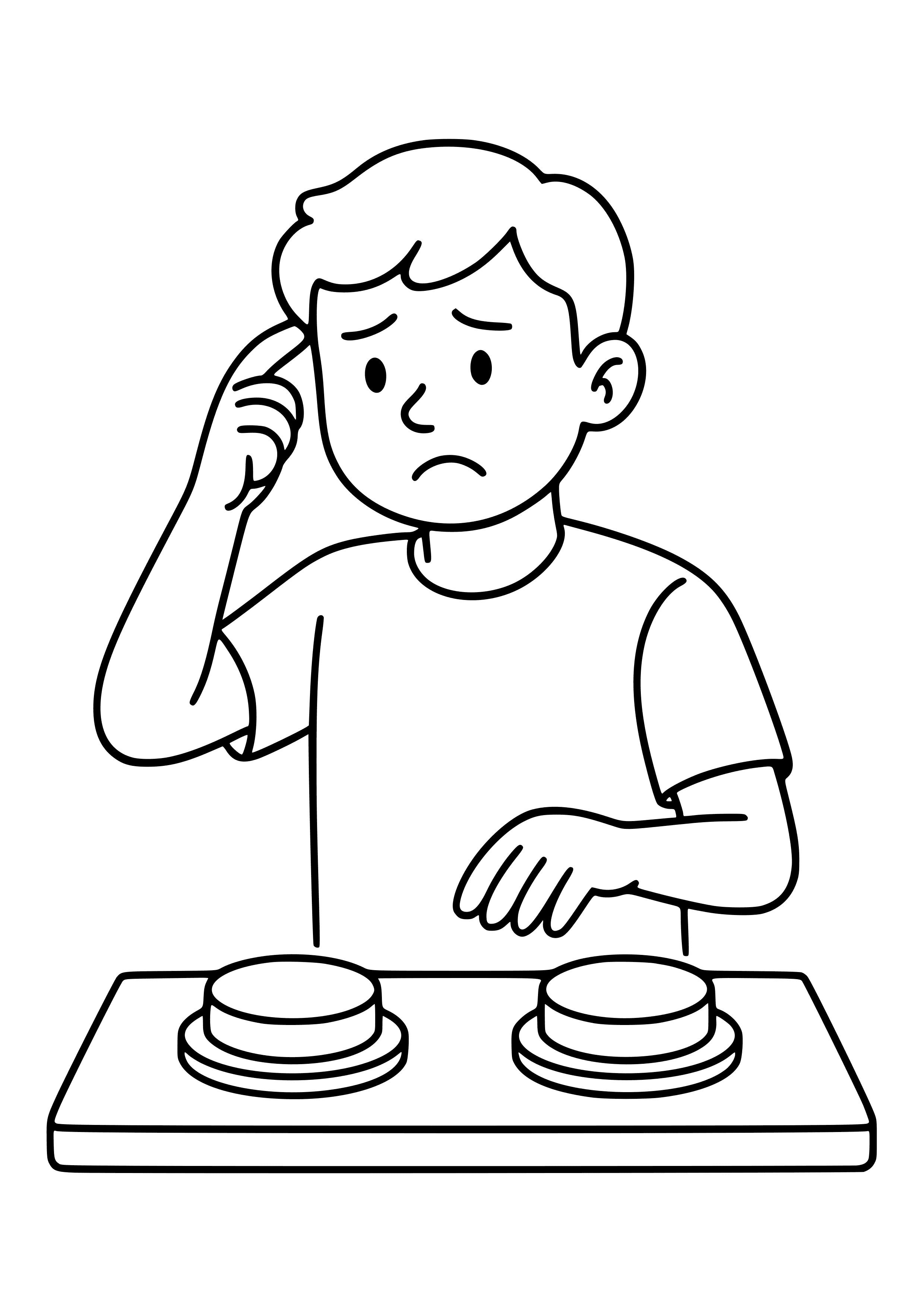 Two Buttons Meme with a Confused Character Coloring Page