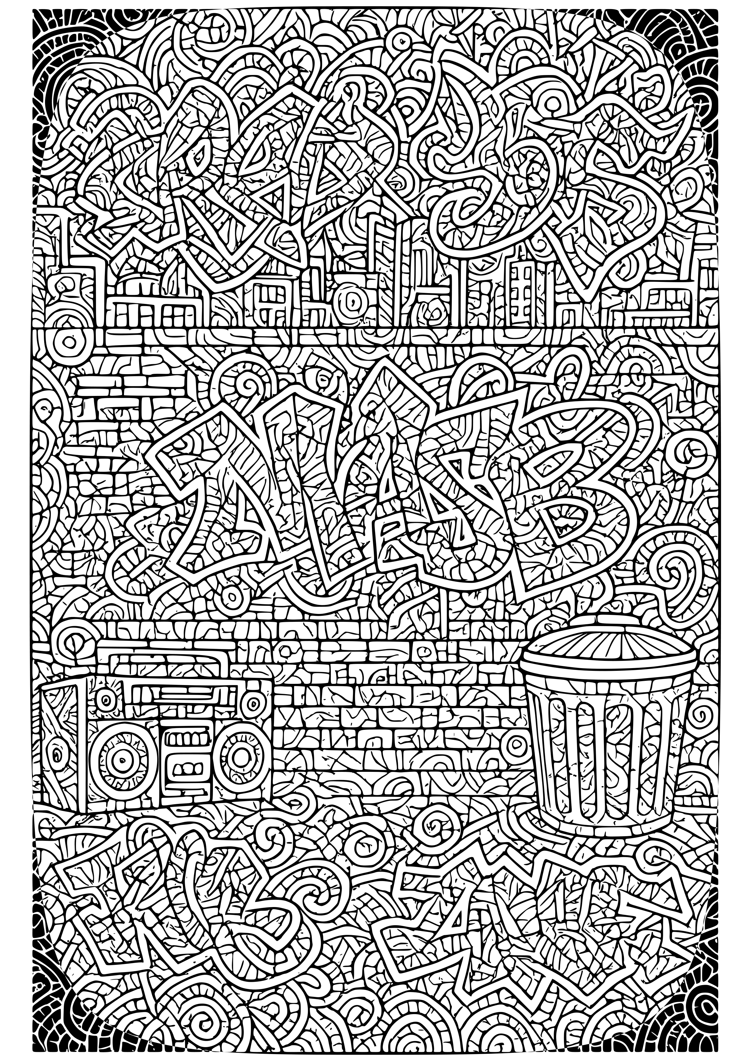 Urban Street Art and Graffiti Coloring Page