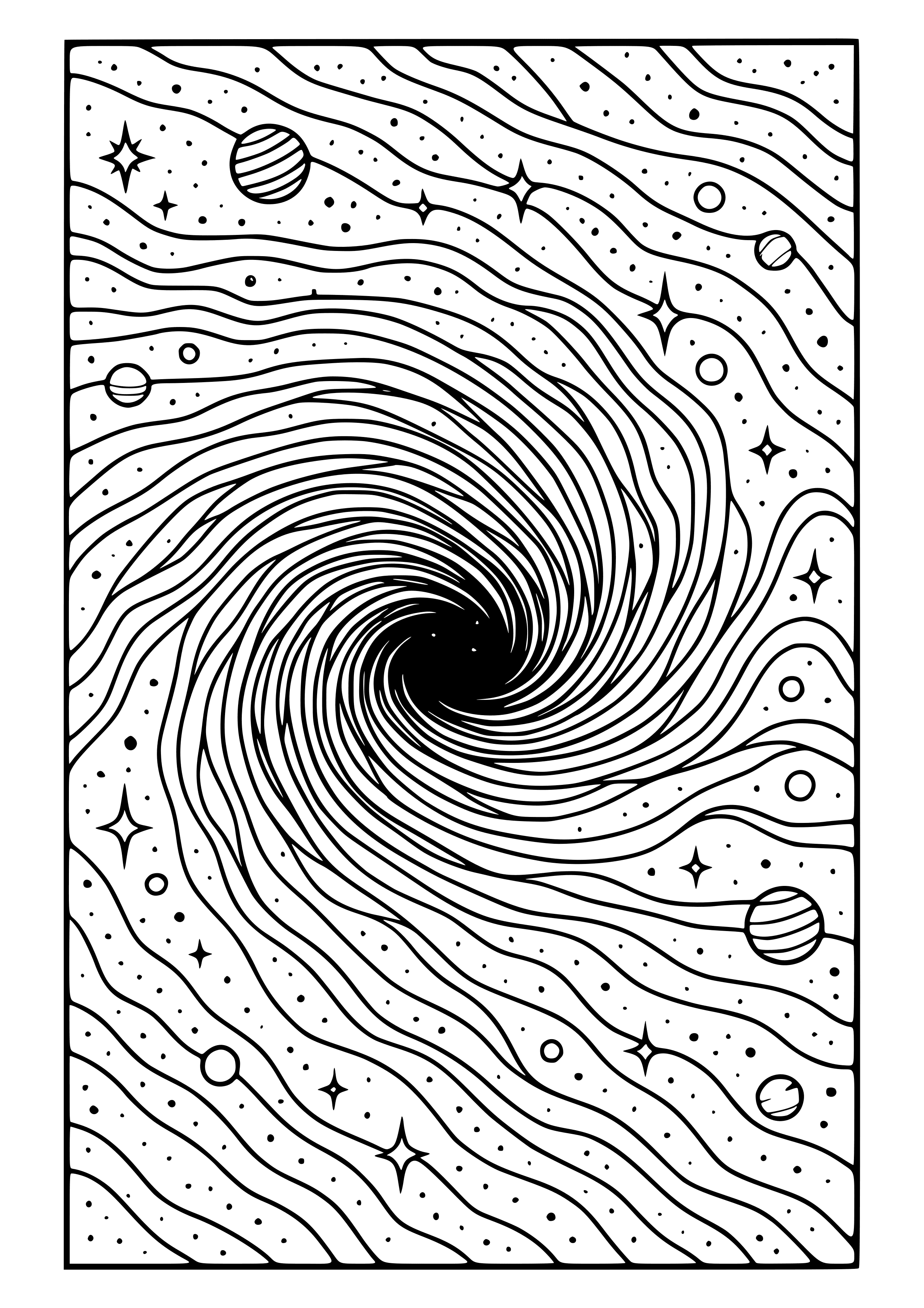Vortex in the Fabric of Space Coloring Page