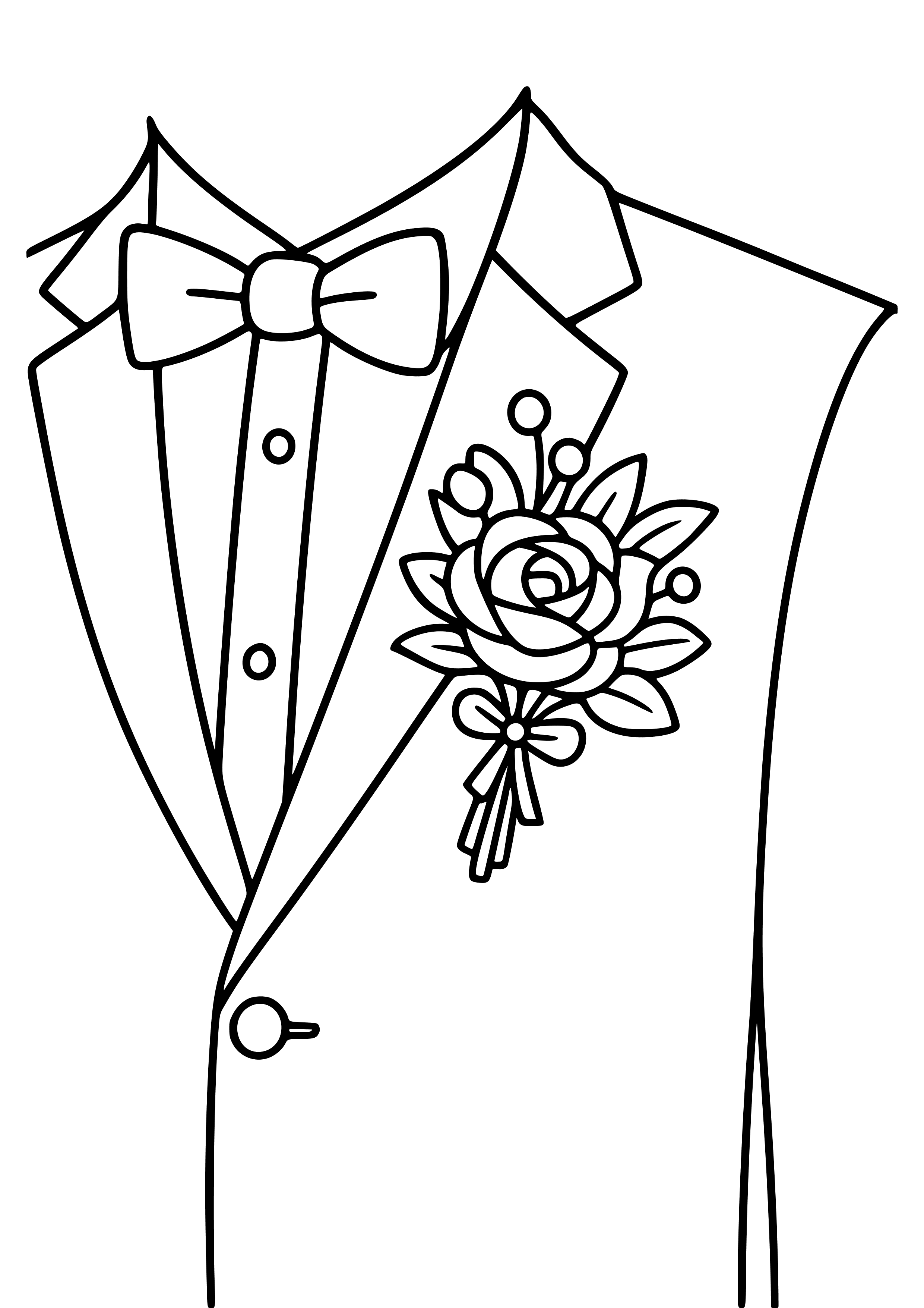 Wedding Boutonniere on a Suit Coloring Page