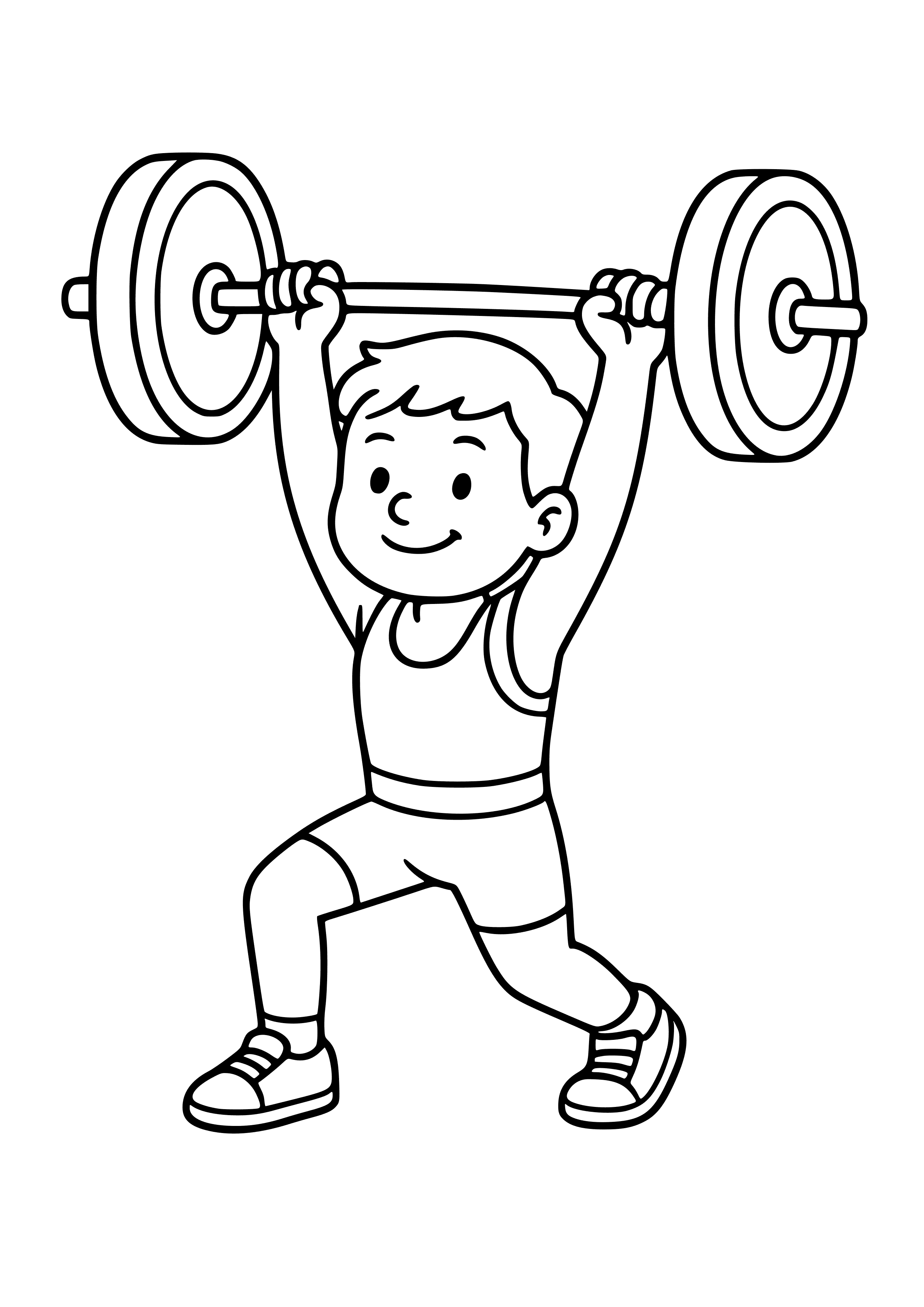 Weightlifter Lifting a Barbell Coloring Page