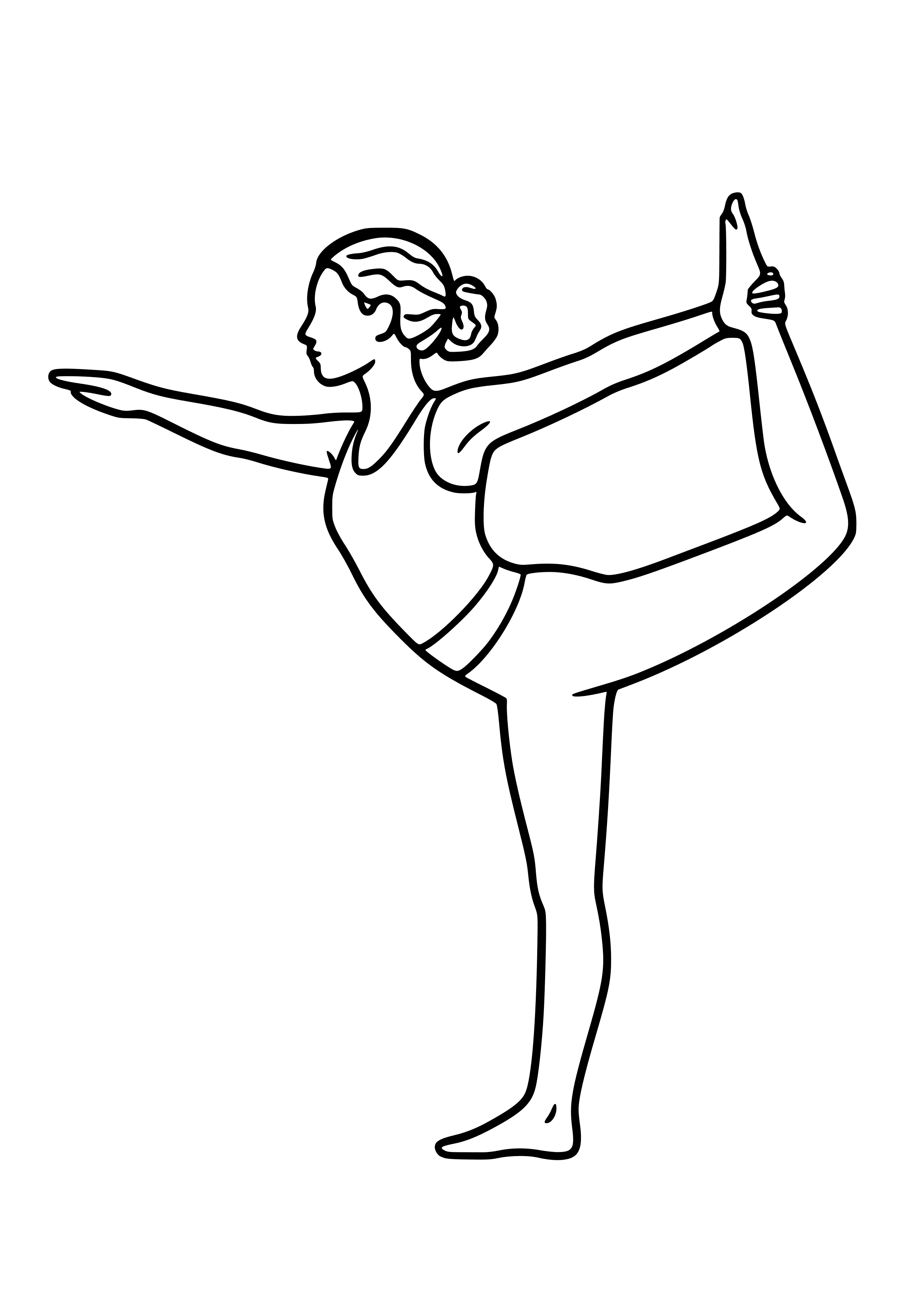 Yoga Pose Silhouette Coloring Page
