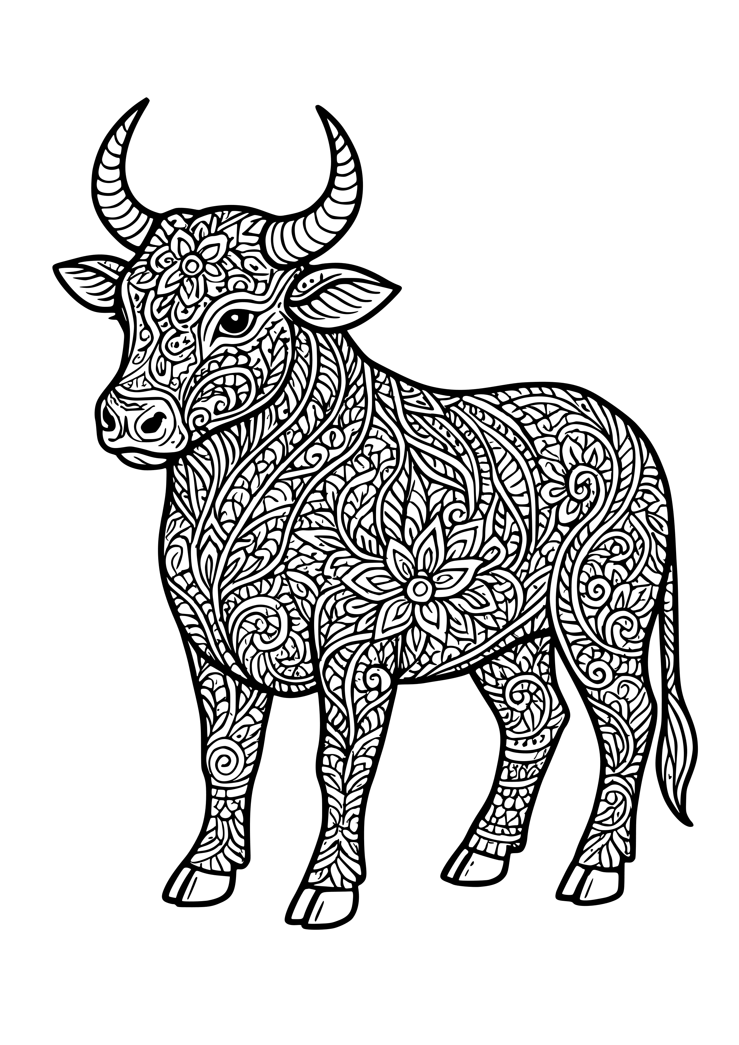 Zodiac Animal in an Intricate Design Coloring Page